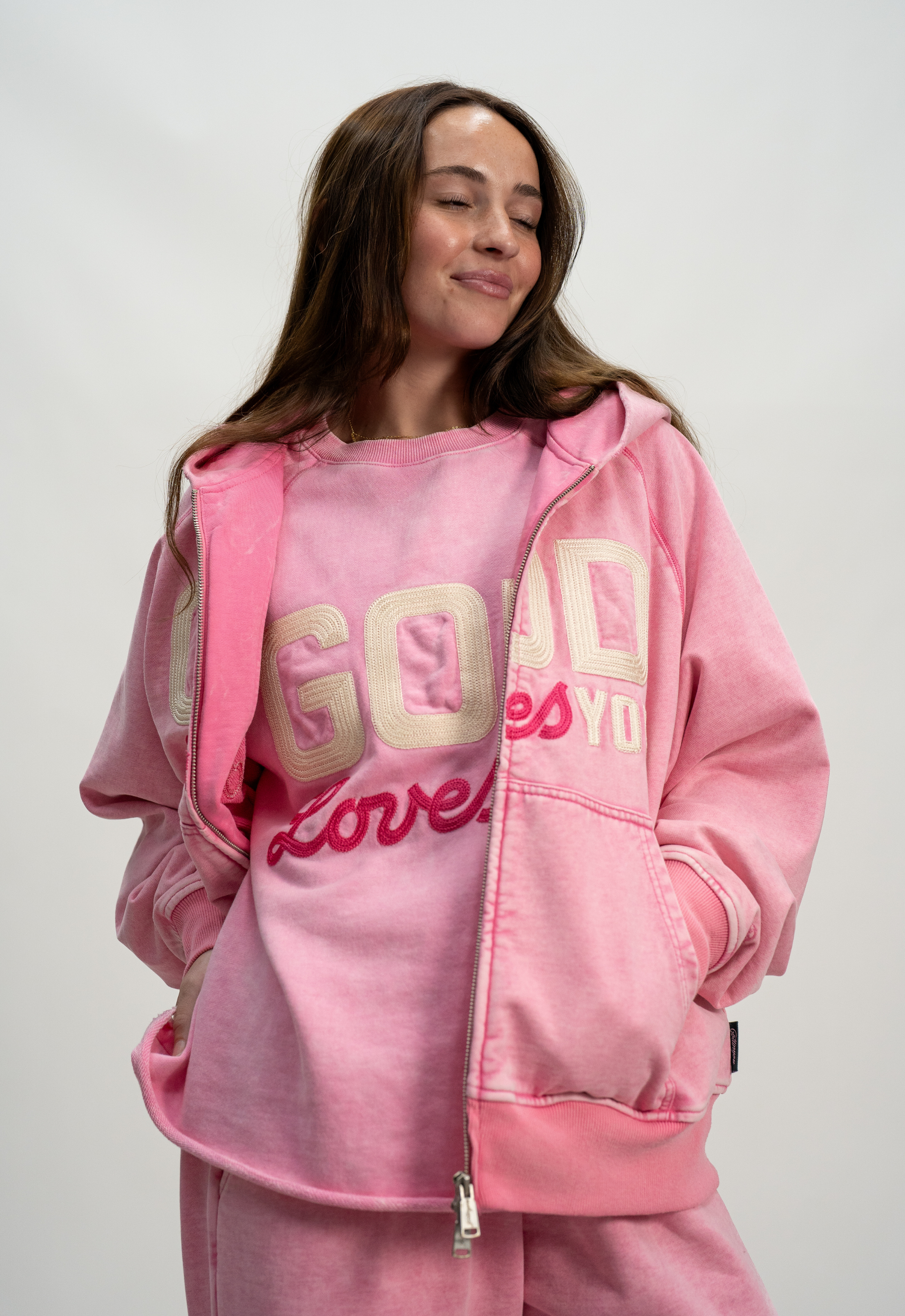 "GOD LOVES YOU" ZIP-UP HOODIE