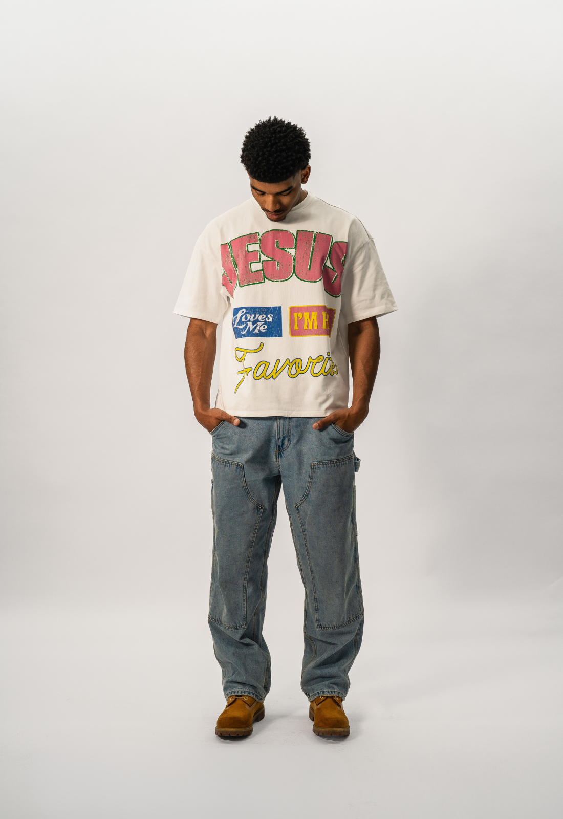 "I'M HIS FAVORITE" BOXY TEE (WHITE)