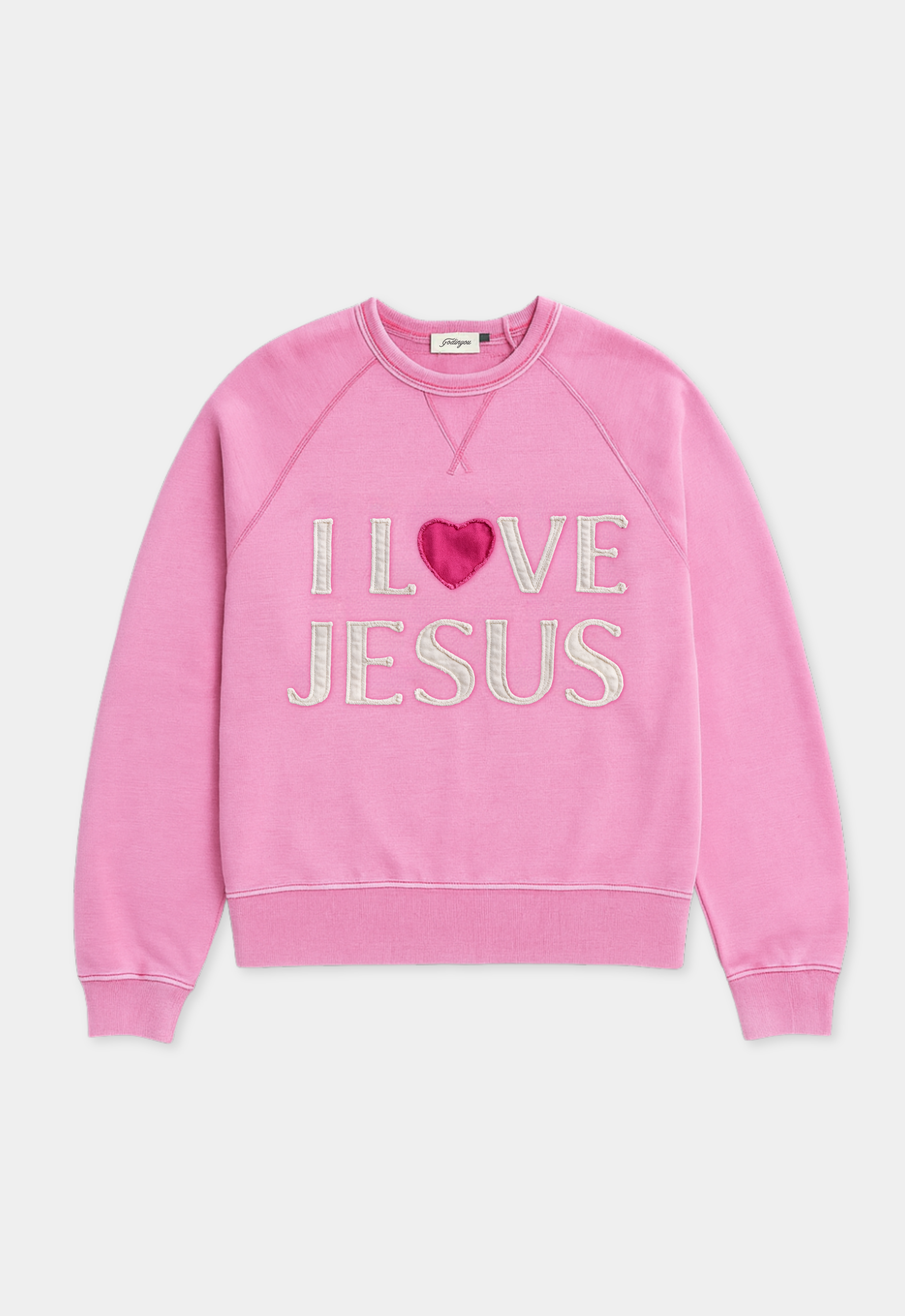 "I LOVE JESUS" CREWNECK (PINK)