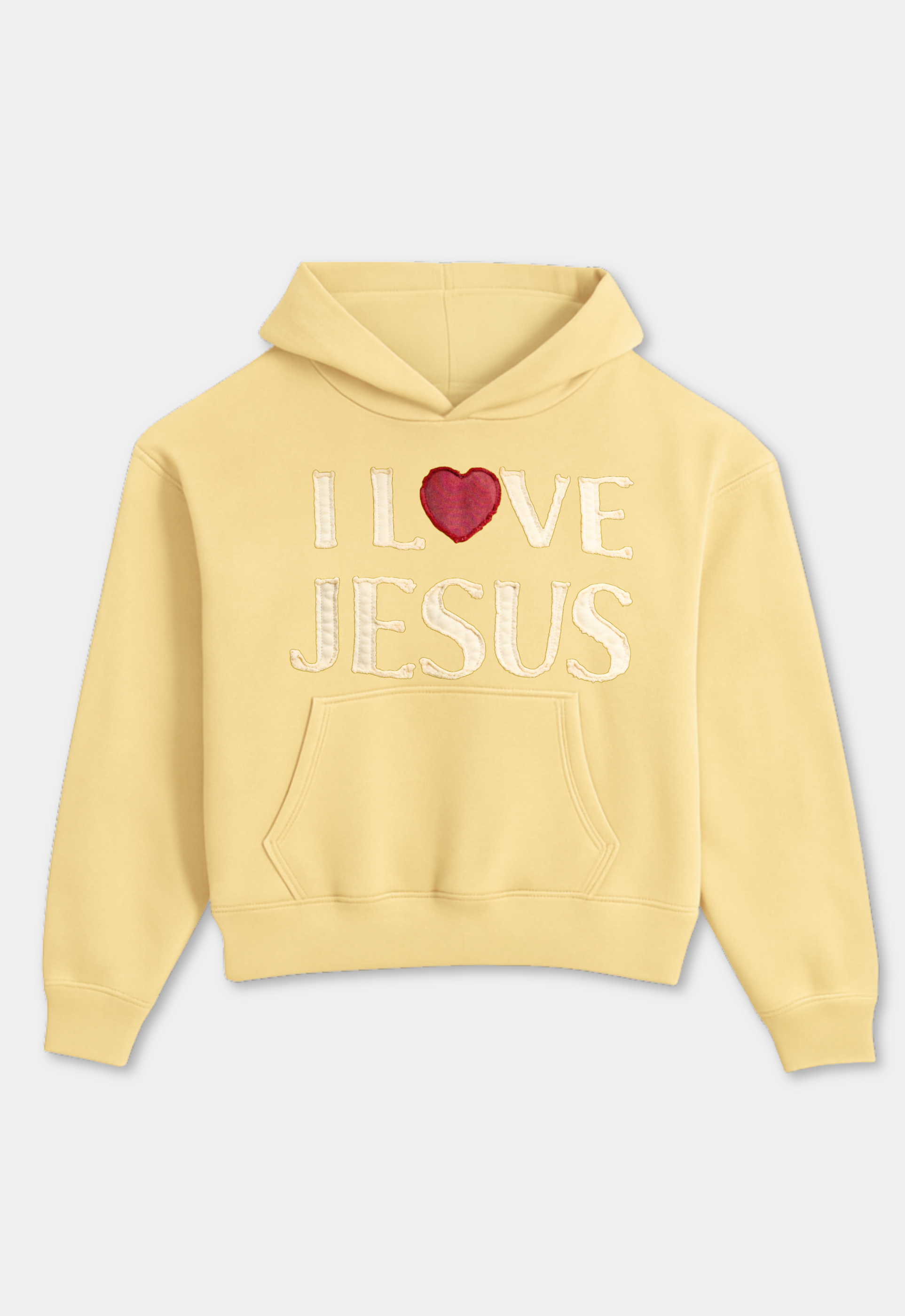 "I LOVE JESUS" HOODIE (BUTTER)