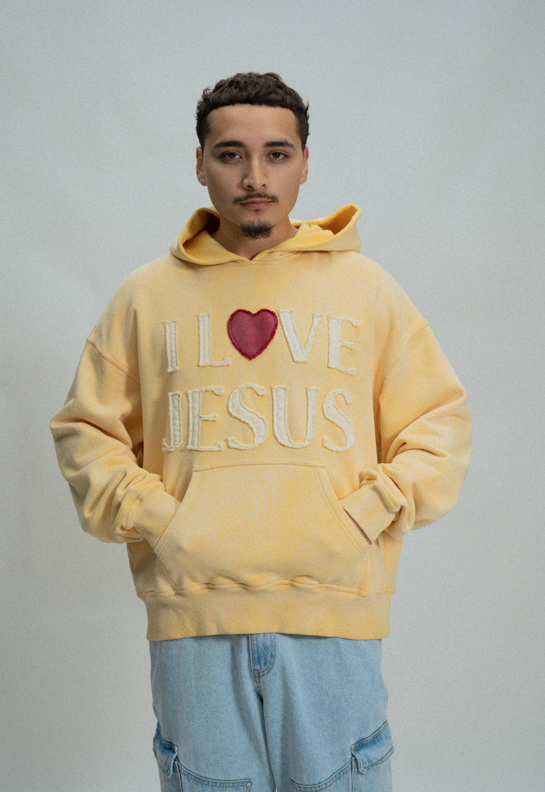 "I LOVE JESUS" HOODIE (BUTTER)