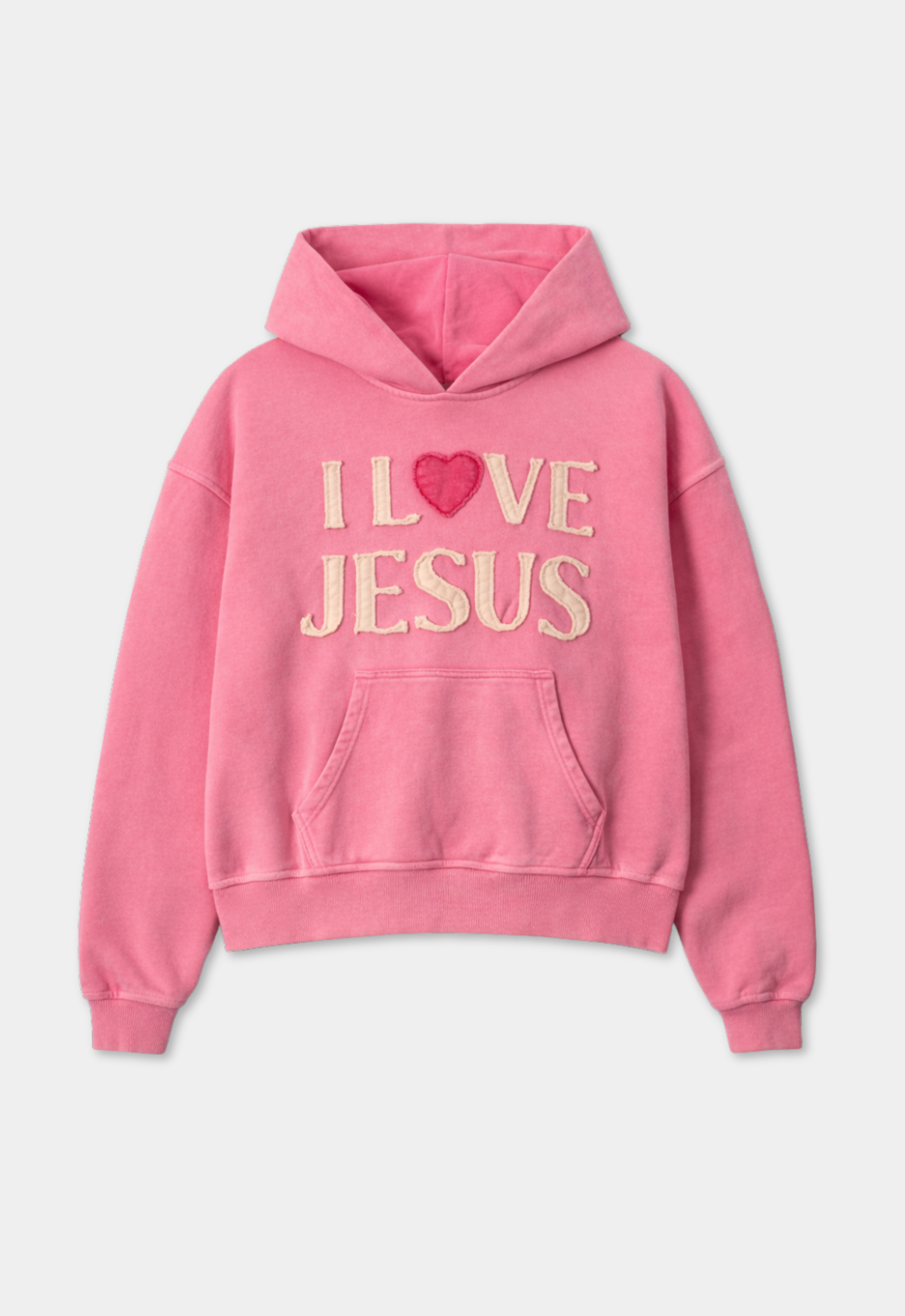 "I LOVE JESUS" HOODIE (PINK)