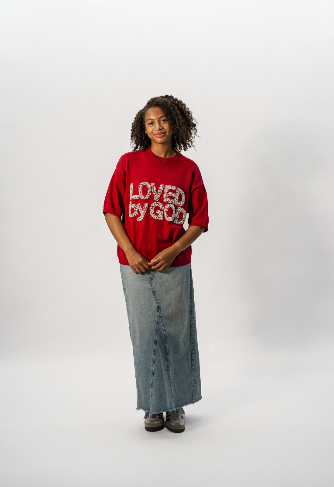 "LOVED BY GOD" KNIT TEE