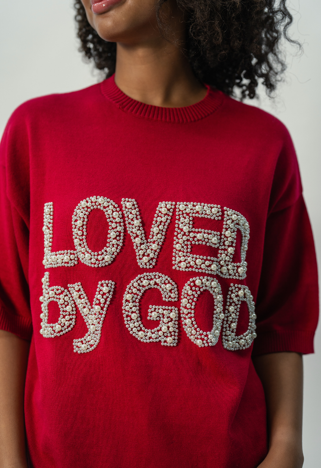 "LOVED BY GOD" KNIT TEE