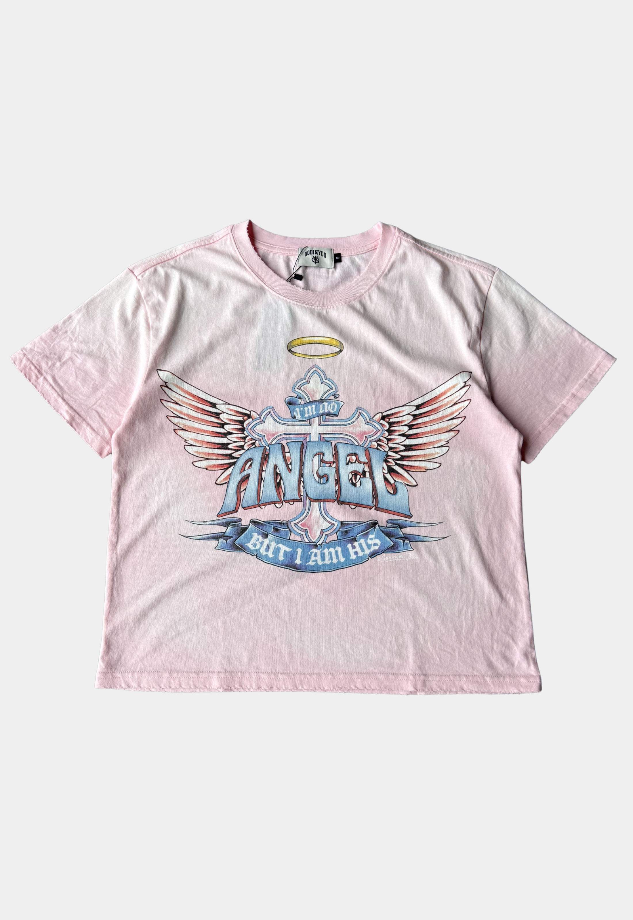 "NOT AN ANGEL" TEE PINK
