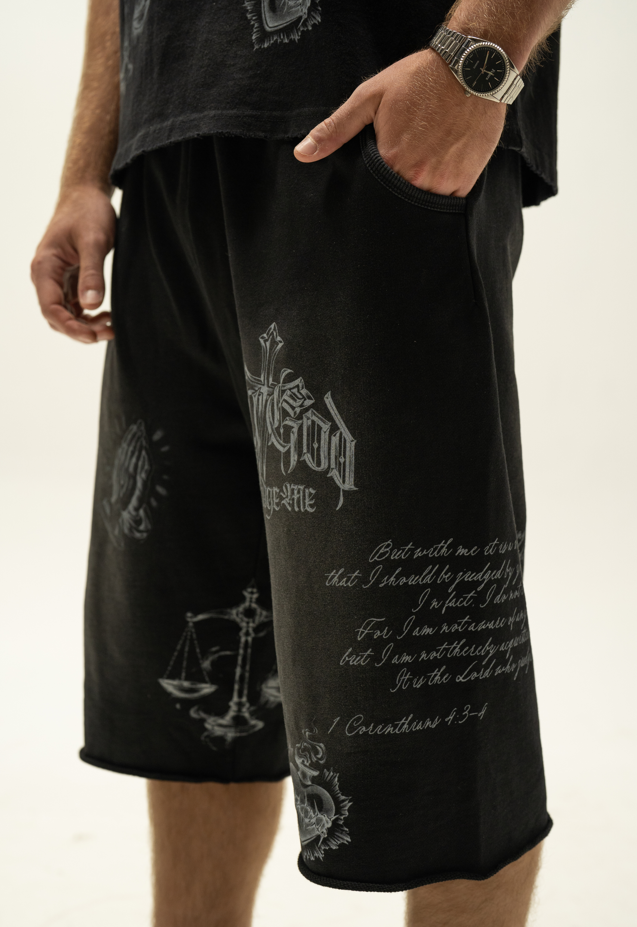 "ONLY GOD CAN JUDGE ME" SWEATSHORTS