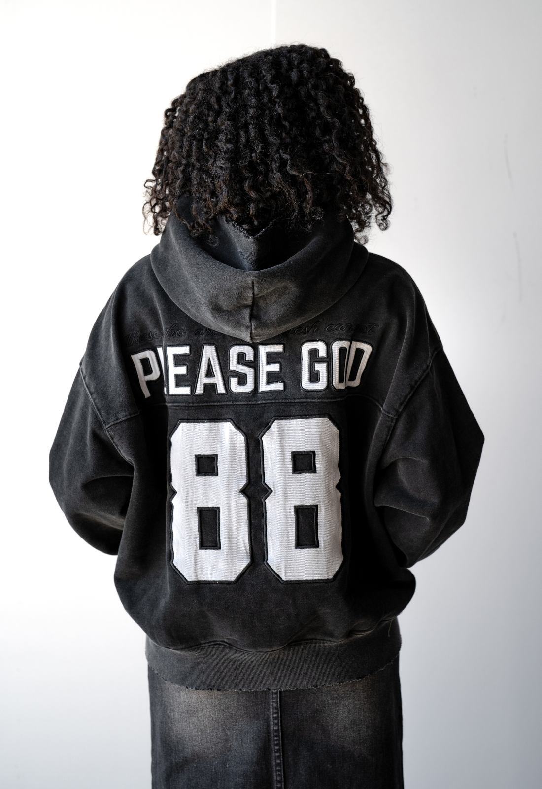 "PLEASE GOD" ZIP UP HOODIE