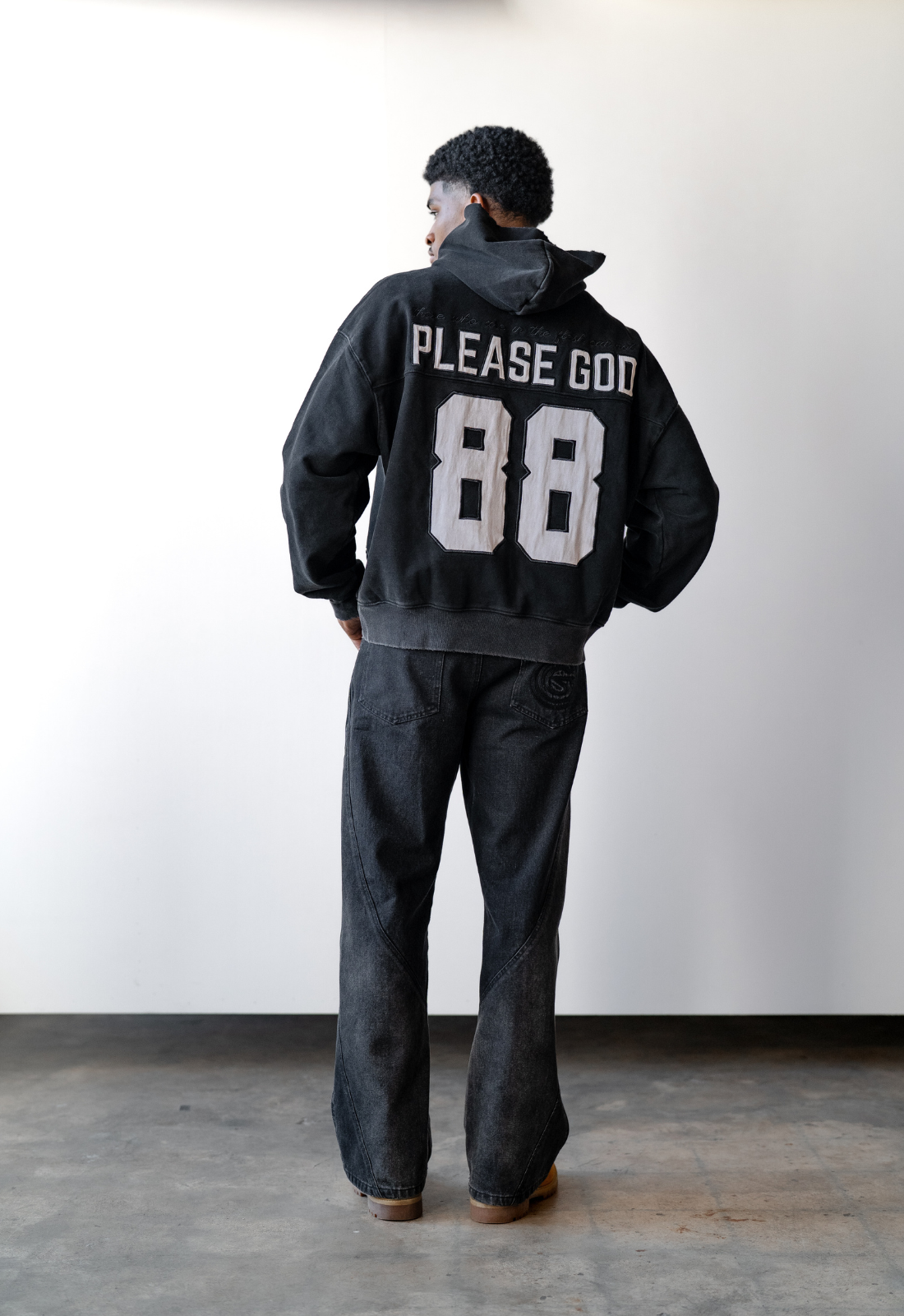 "PLEASE GOD" ZIP UP HOODIE