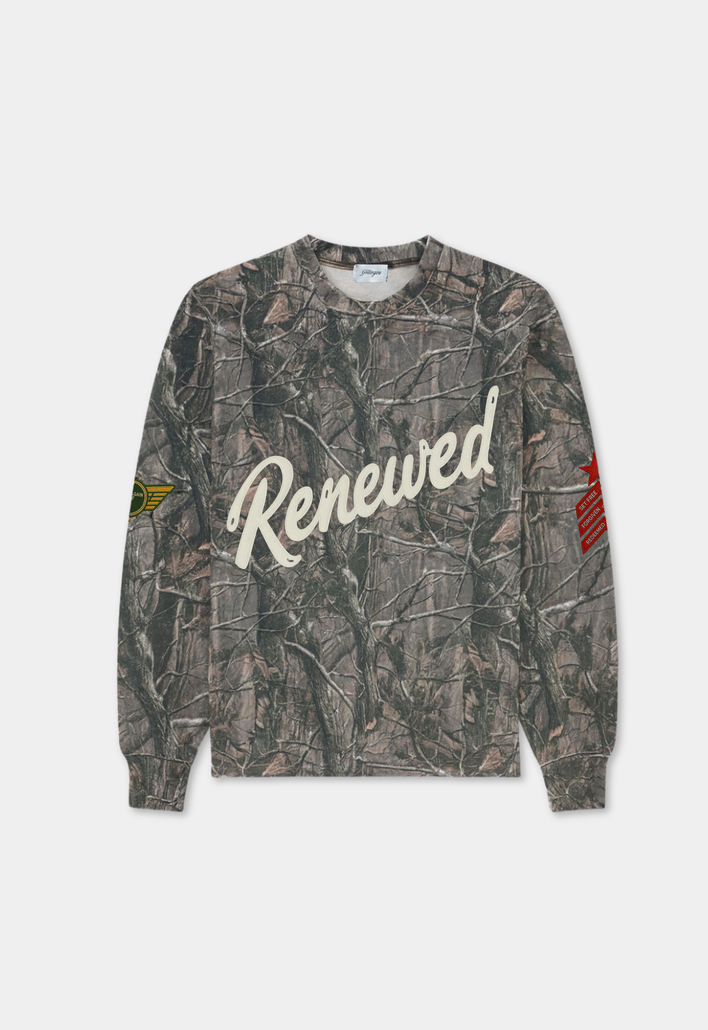 "RENEWED" CAMO L/S BOXY TEE