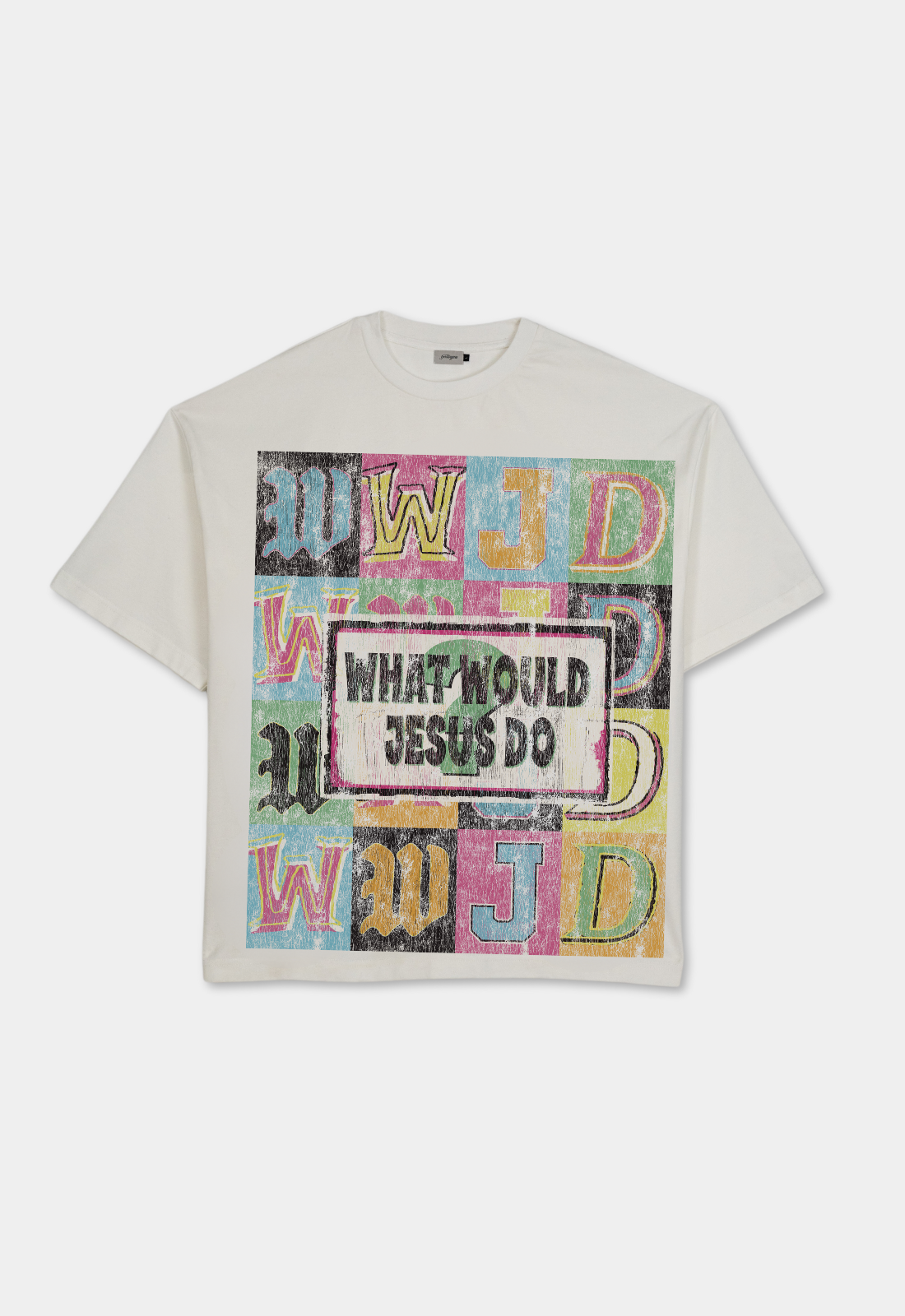 "WWJD" BOXY TEE (WHITE)