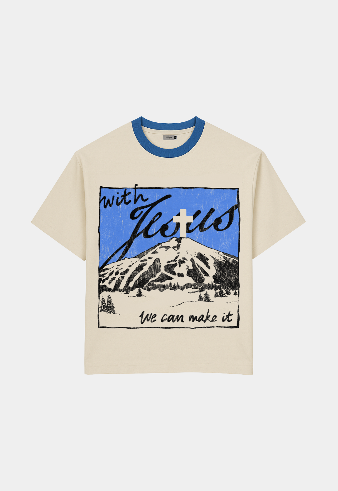 "WITH JESUS" BOXY TEE