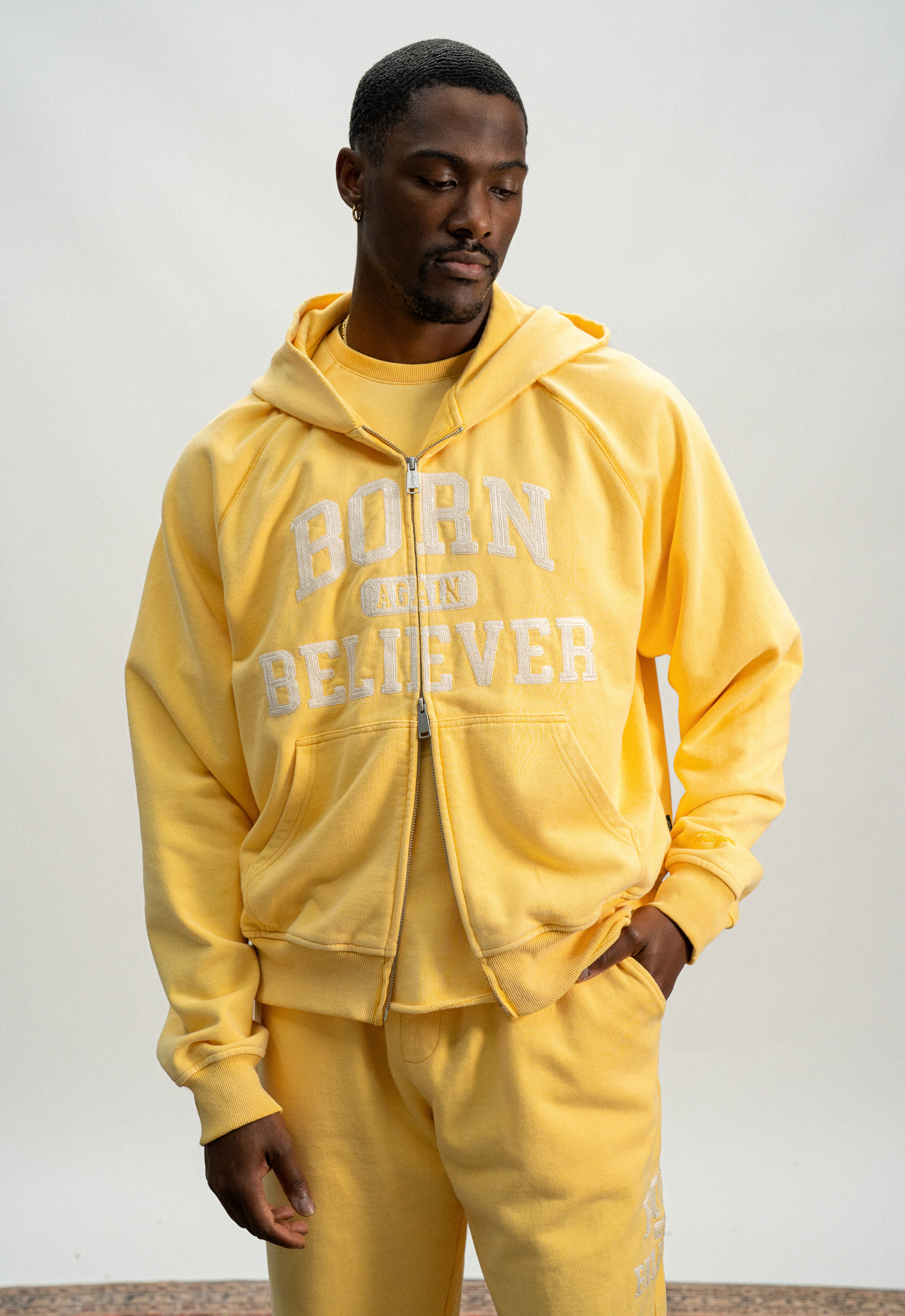 "BORN AGAIN" ZIP-UP HOODIE