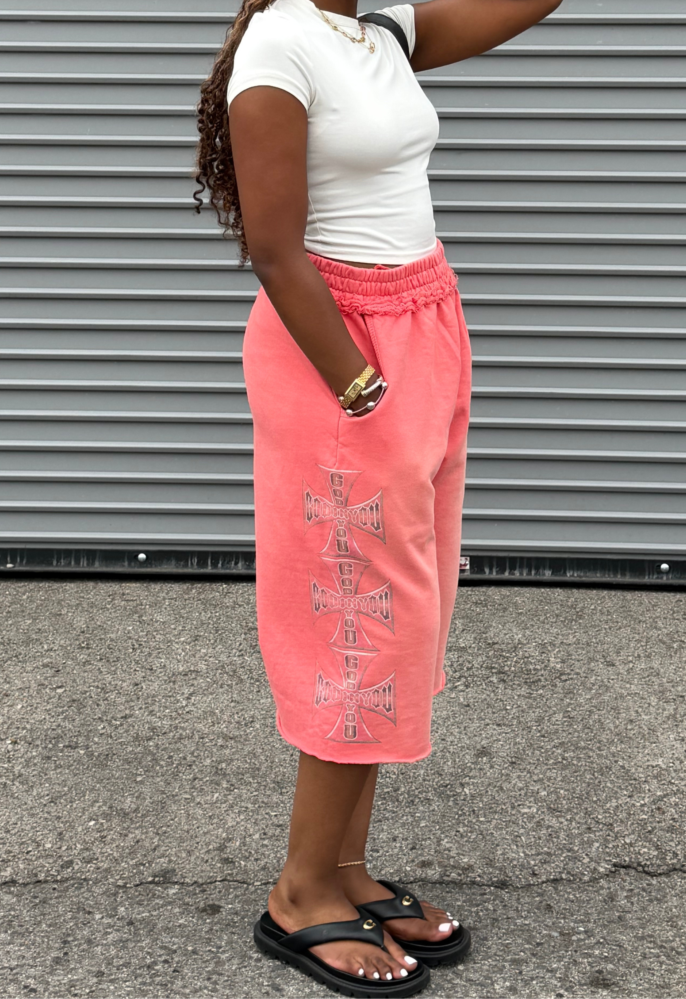 "CHOPPER" SWEATSHORTS (CORAL)