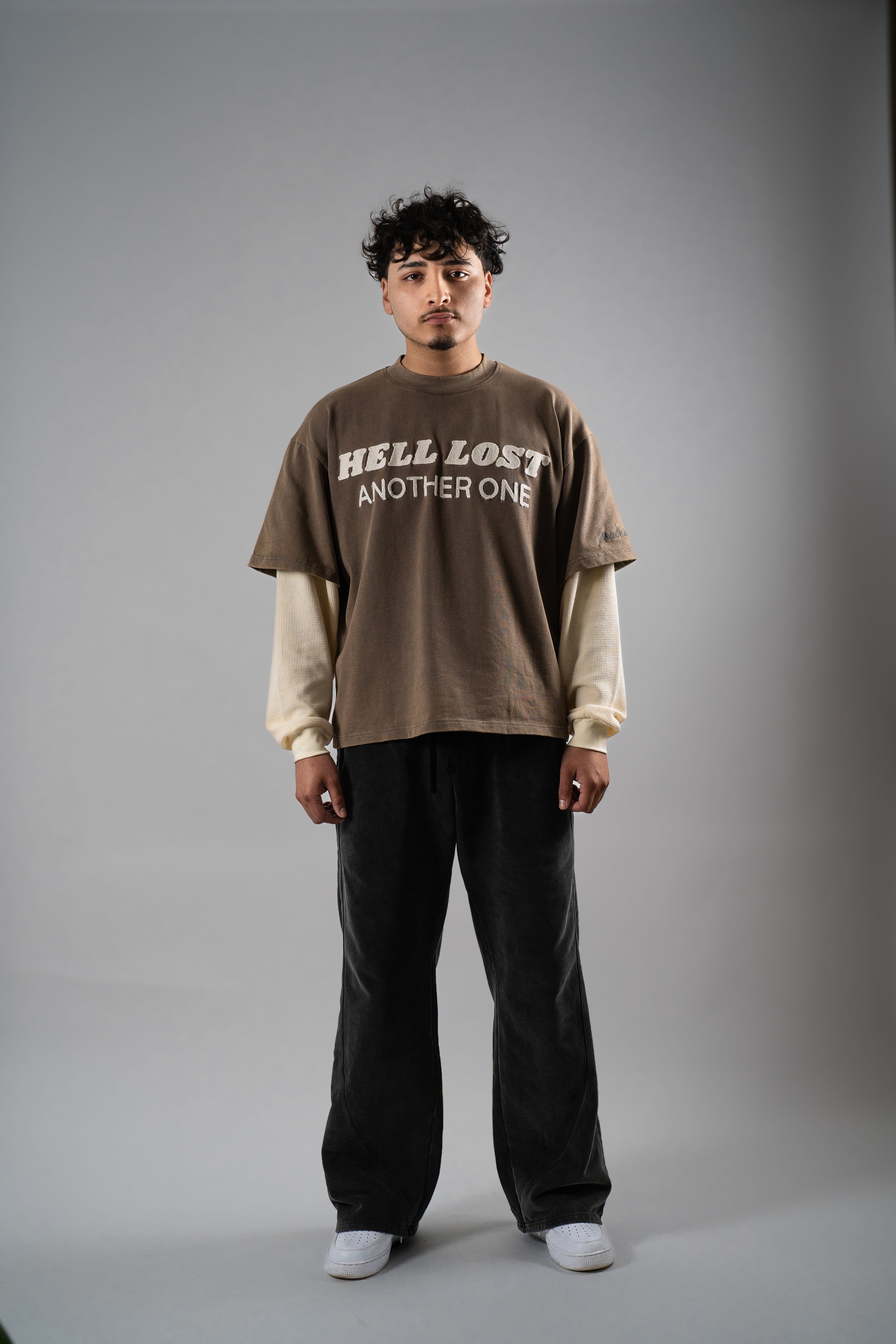 "HELL LOST" DOUBLE LAYERED BOXY TEE