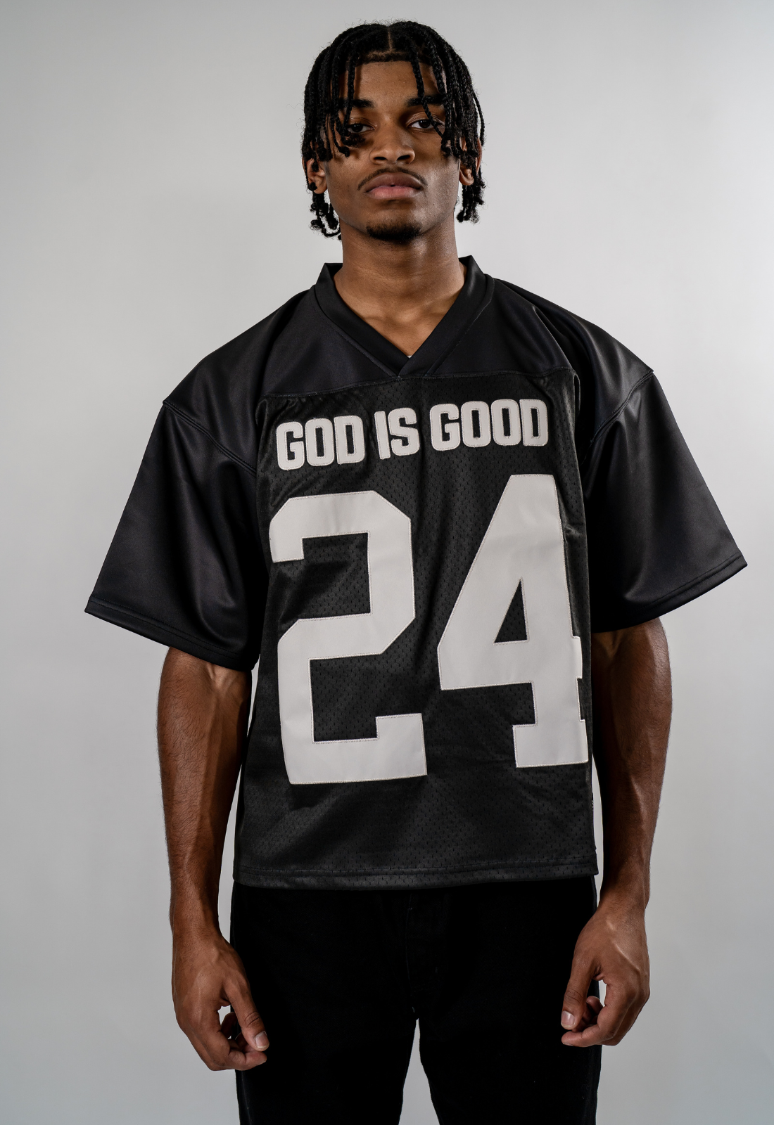 "GOD IS GOOD" (BLACK) HEAVYWEIGHT JERSEY