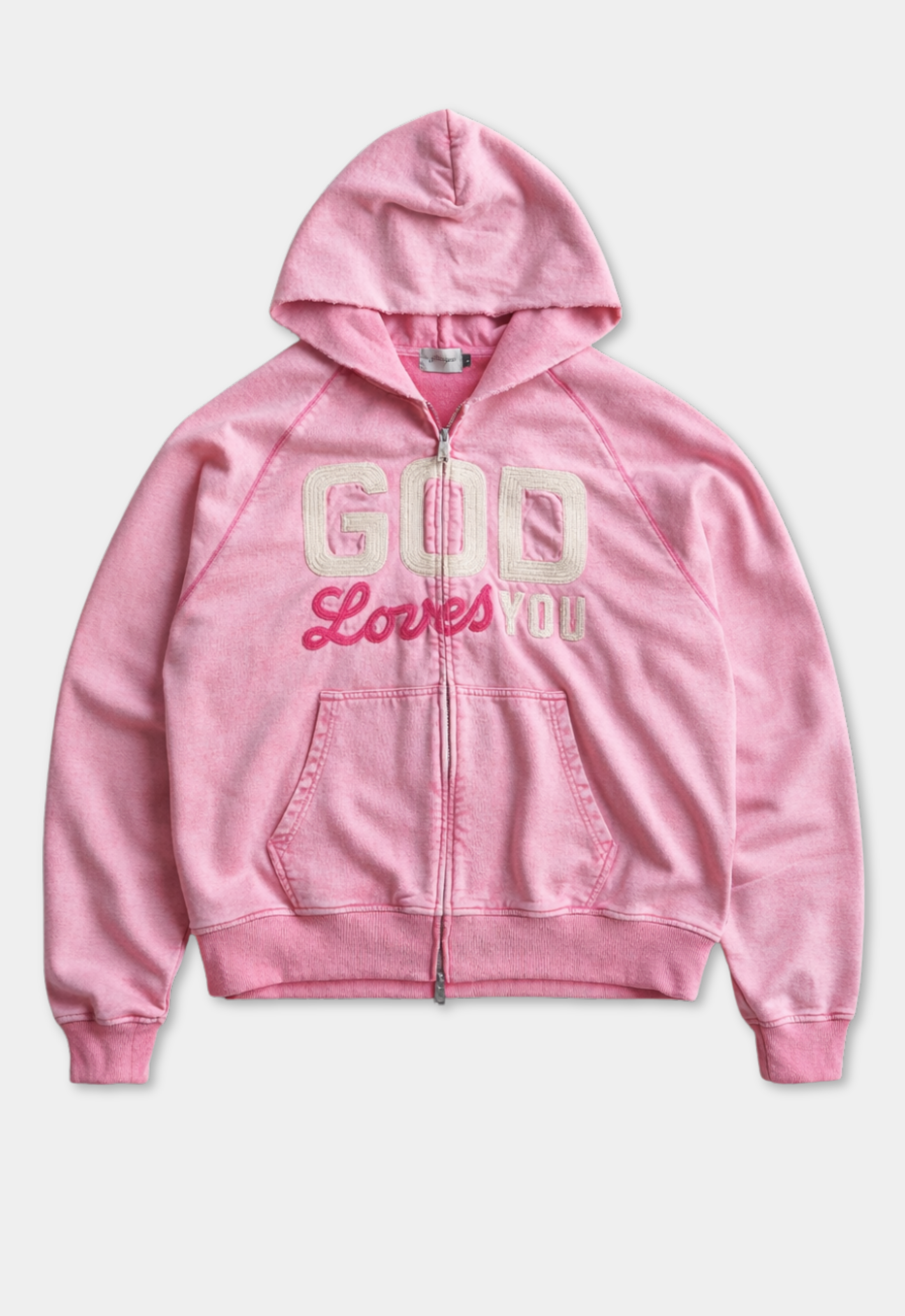 "GOD LOVES YOU" ZIP-UP HOODIE