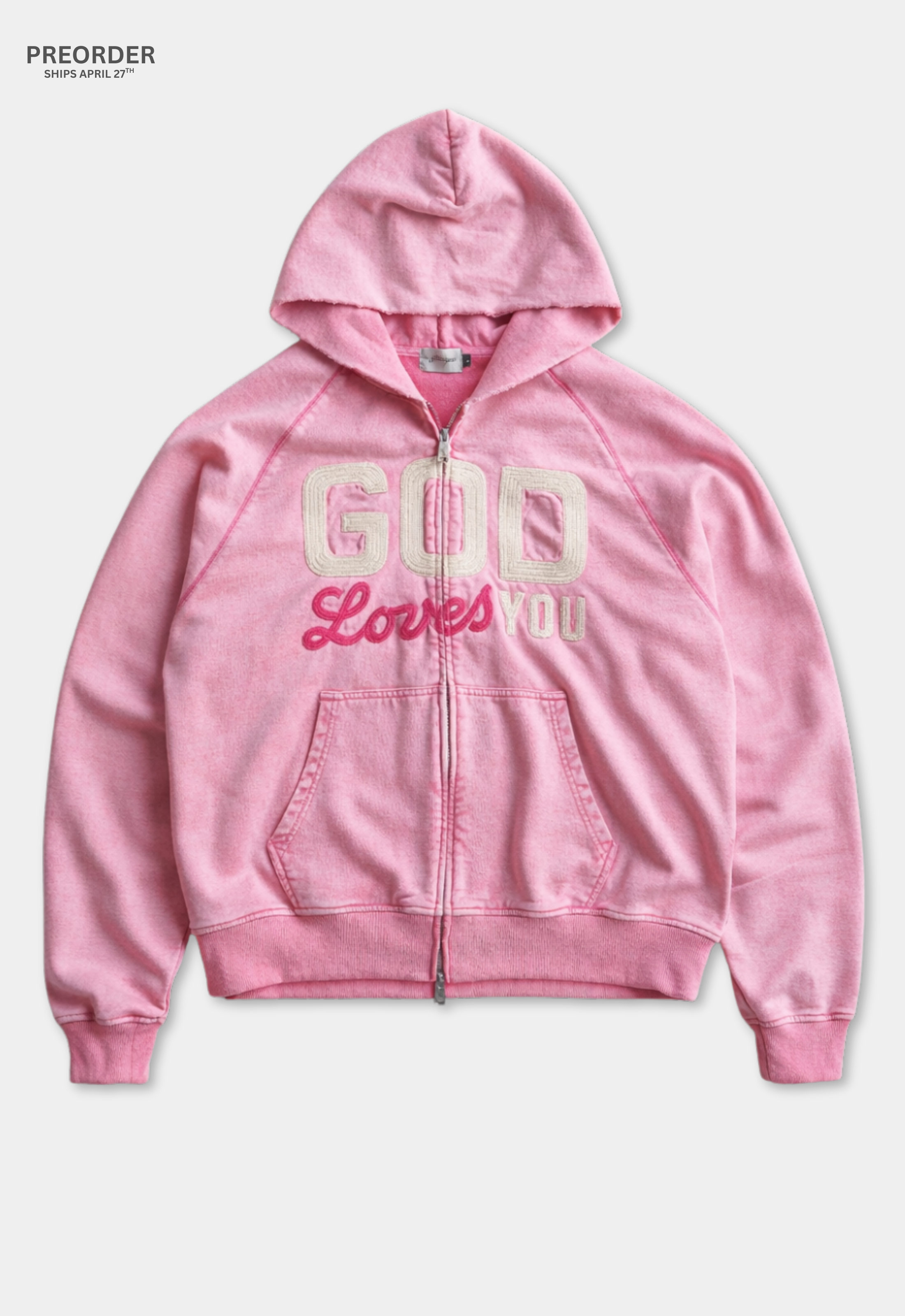 "GOD LOVES YOU" ZIP-UP HOODIE