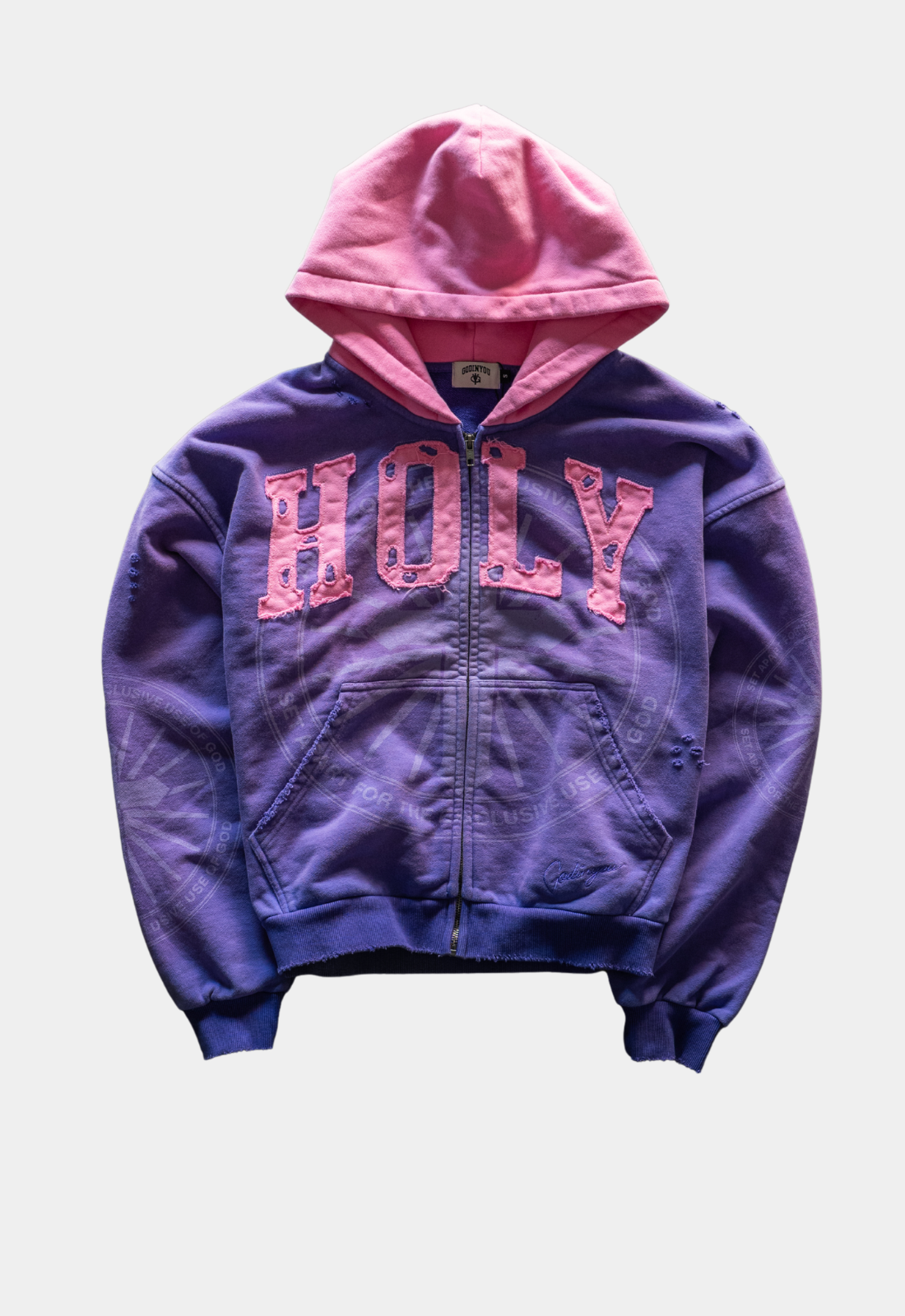 "HOLY" ZIP-UP HOODIE