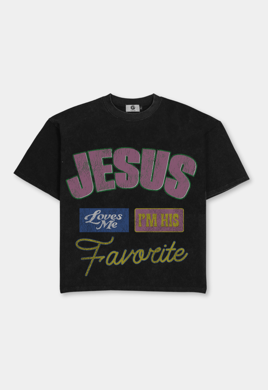 "I'M HIS FAVORITE" BOXY TEE (BLACK)