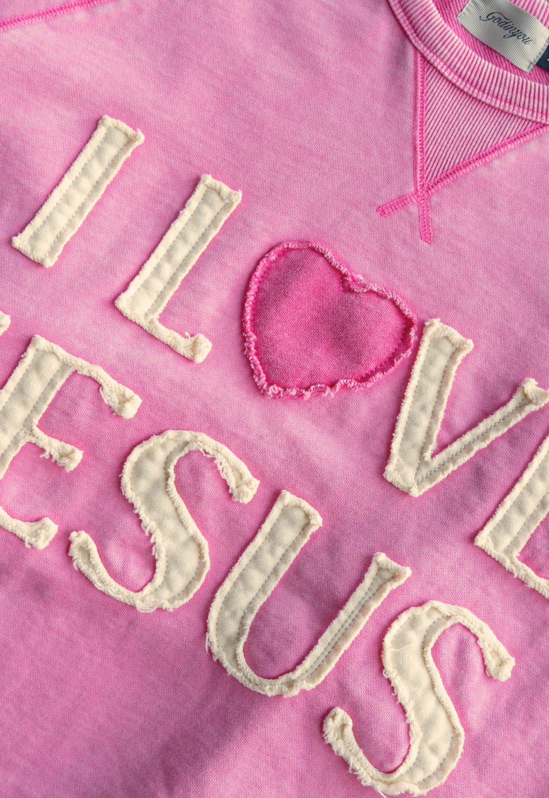 "I LOVE JESUS" CREWNECK (PINK)