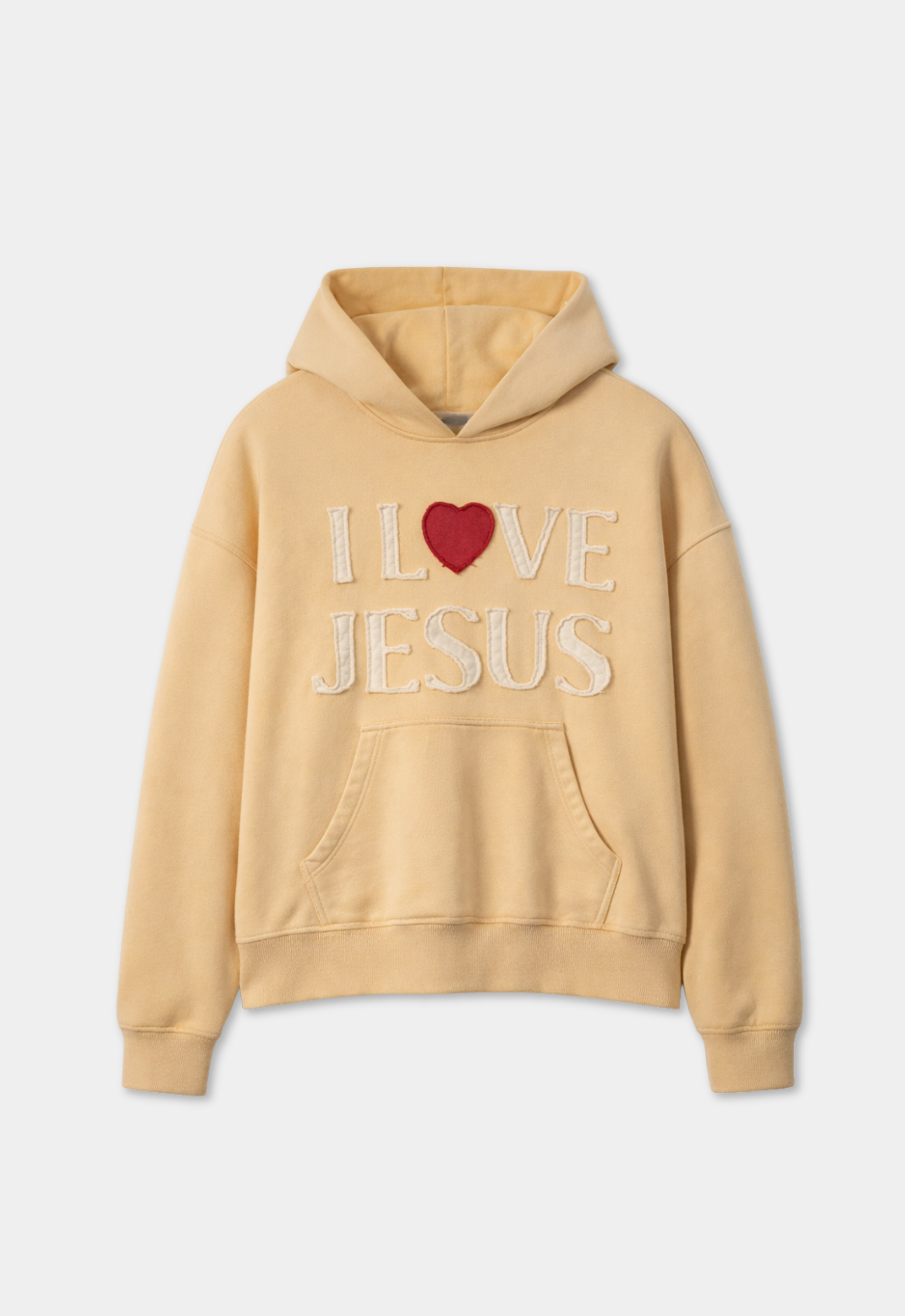 "I LOVE JESUS" HOODIE (BUTTER)