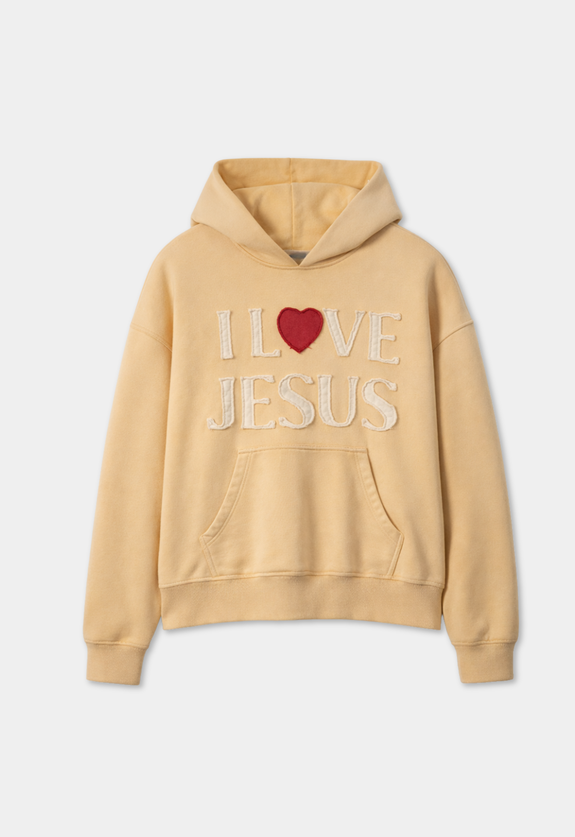 "I LOVE JESUS" HOODIE (BUTTER)