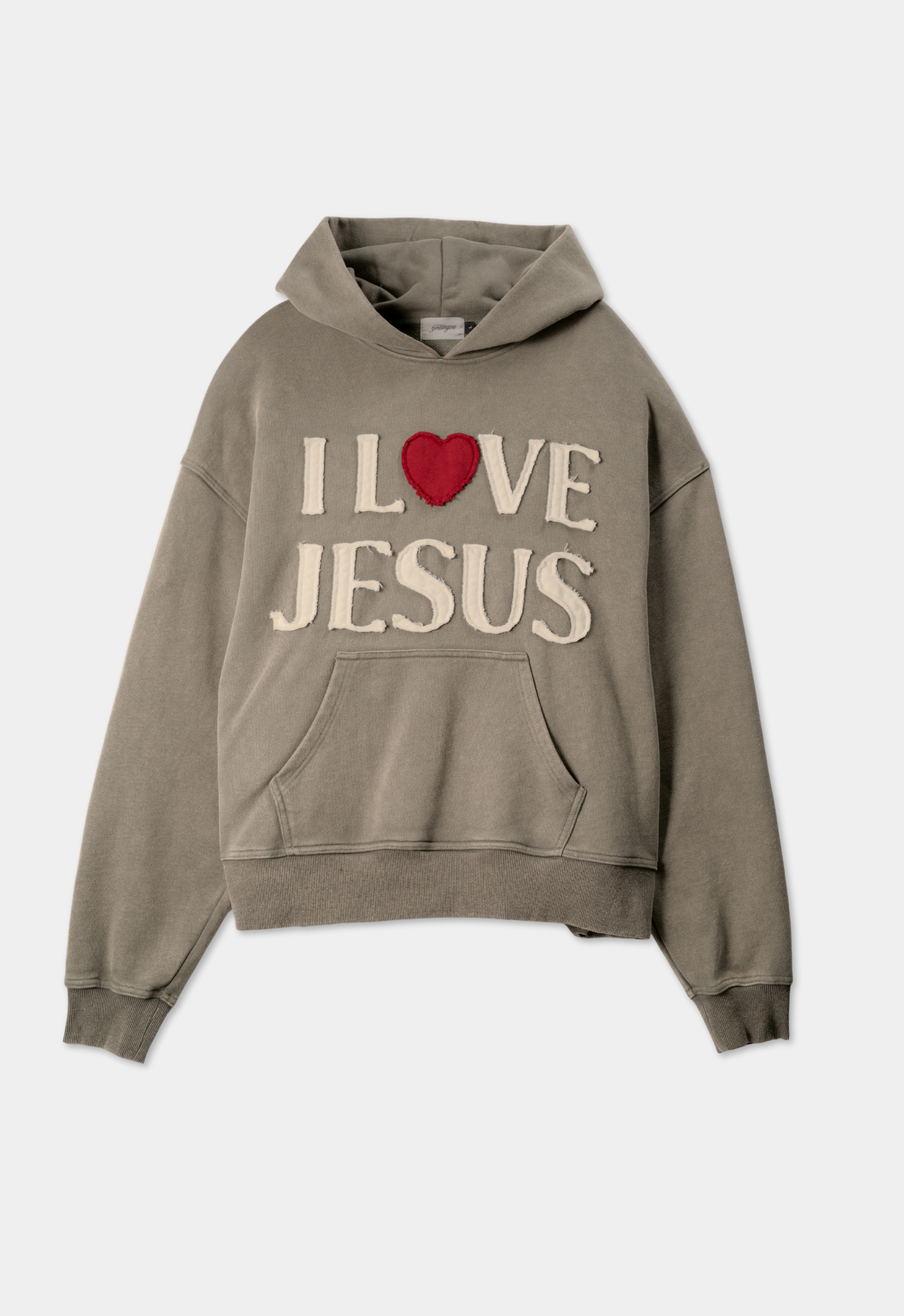 "I LOVE JESUS" HOODIE (GREY)
