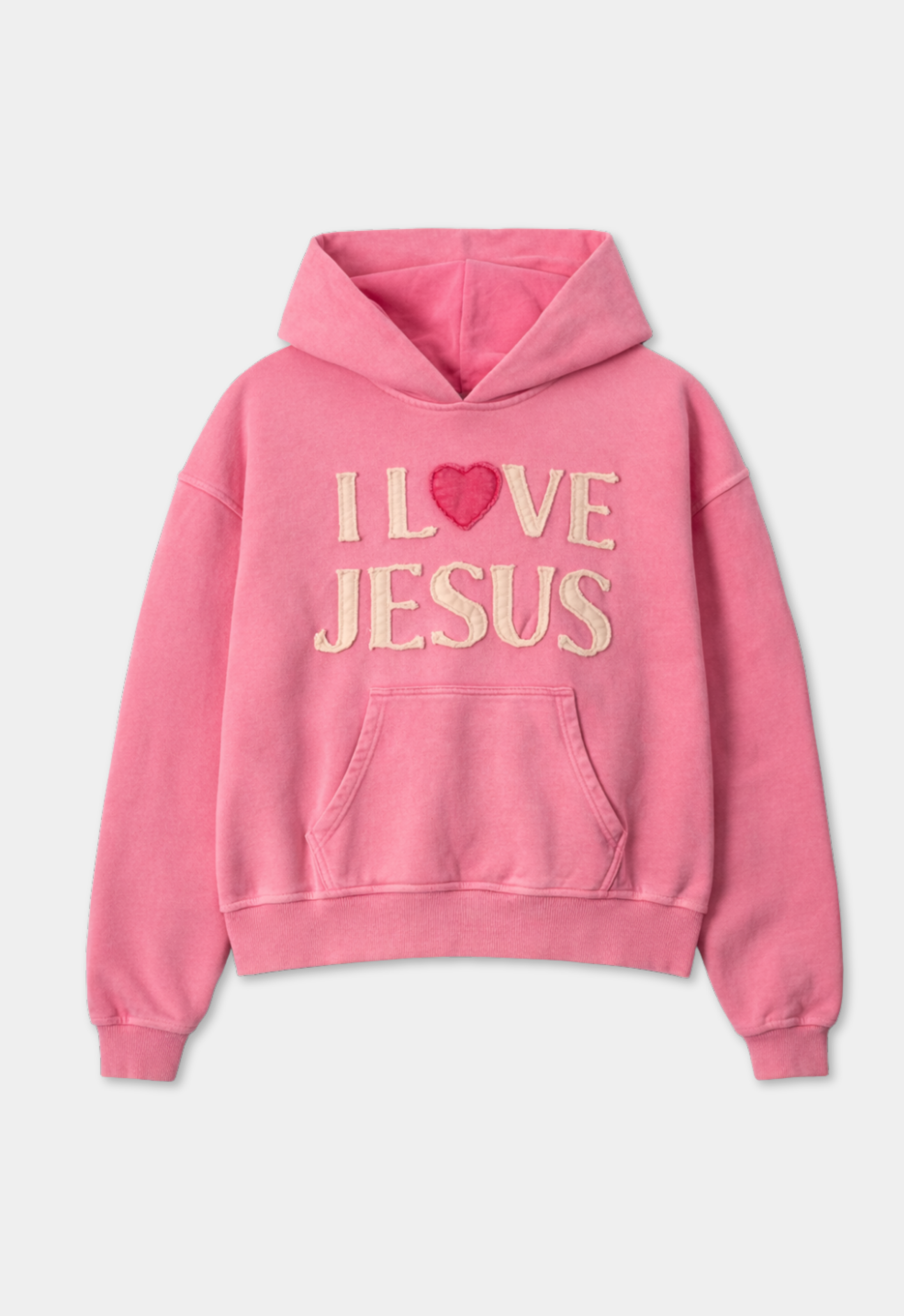 "I LOVE JESUS" HOODIE (PINK)