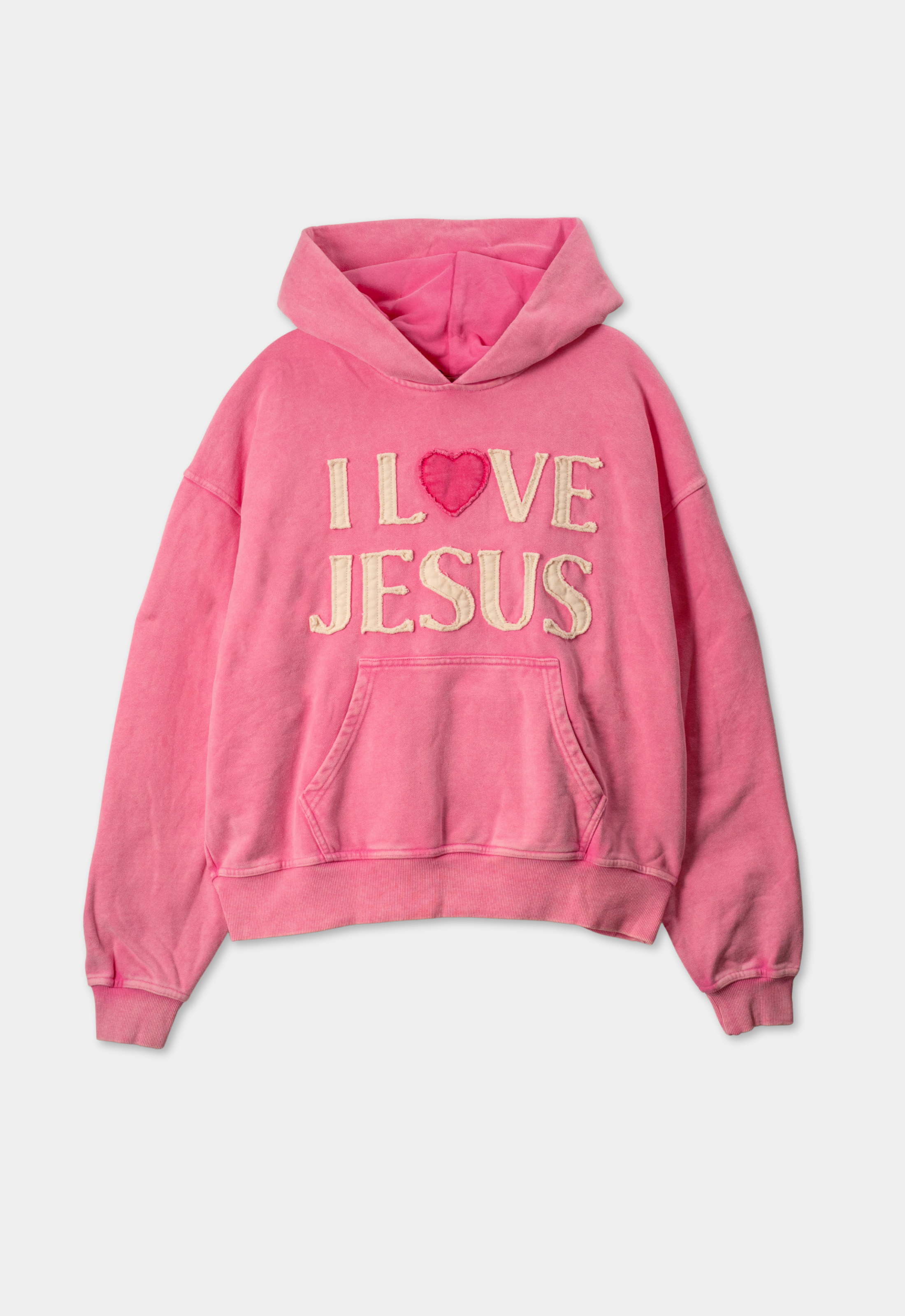 "I LOVE JESUS" HOODIE (PINK)