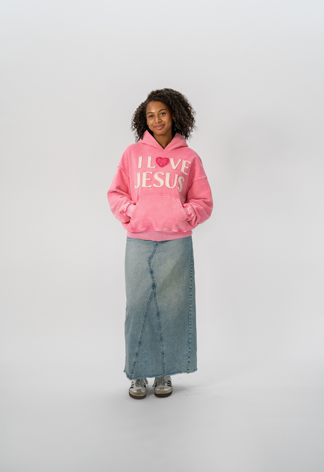 "I LOVE JESUS" HOODIE (PINK)