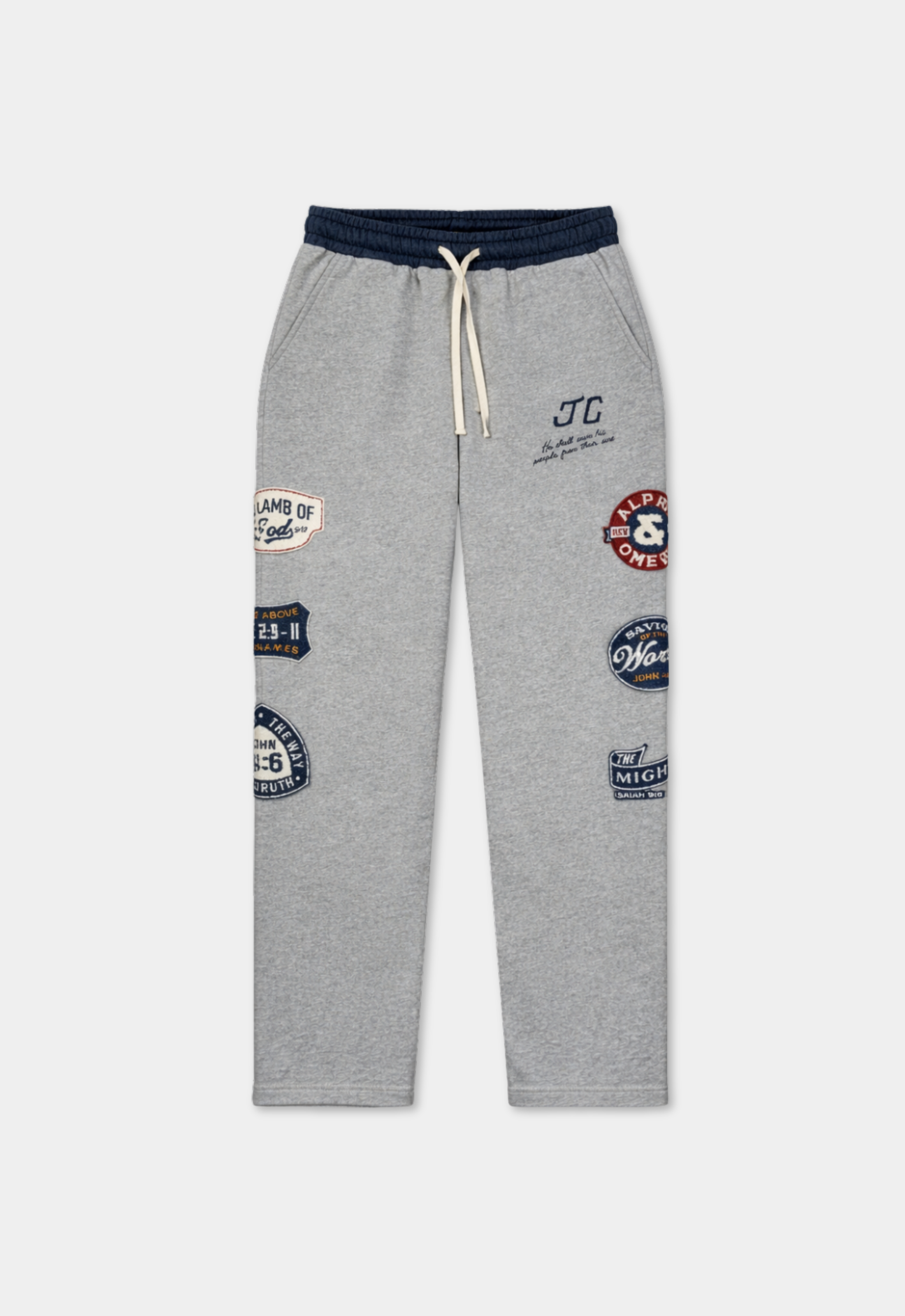 "JC" CHENILLE PATCH SWEATPANTS