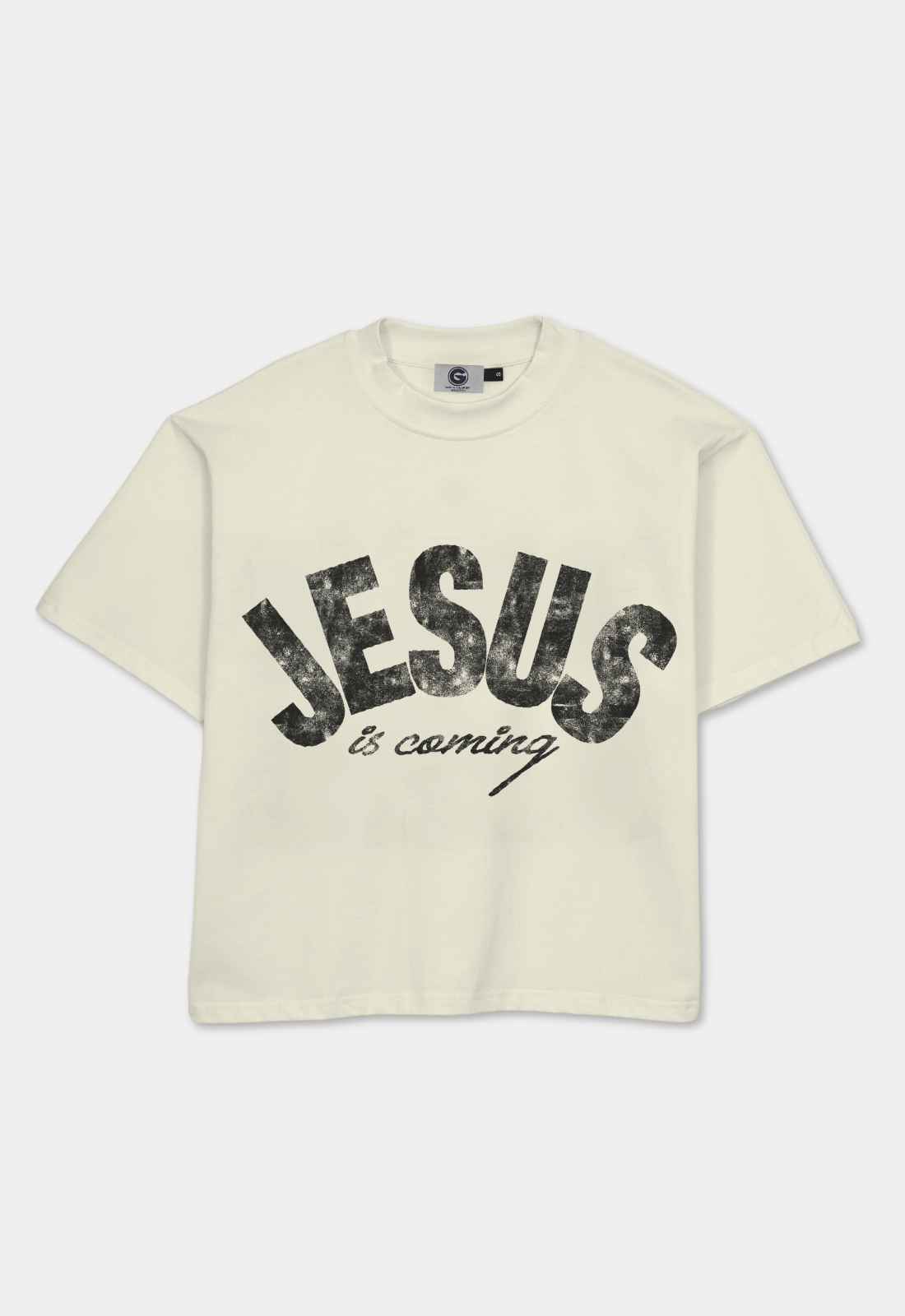 "JESUS IS COMING" BOXY TEE (CREAM)