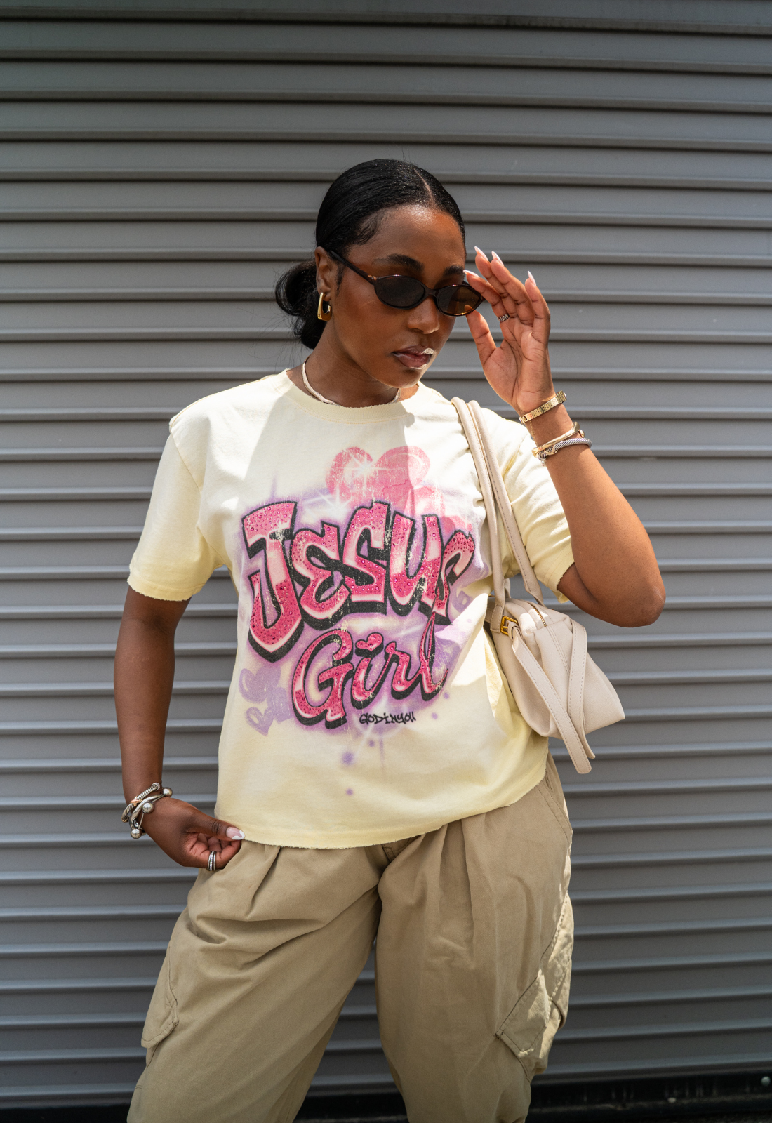 "JESUS GIRL" TEE BUTTER