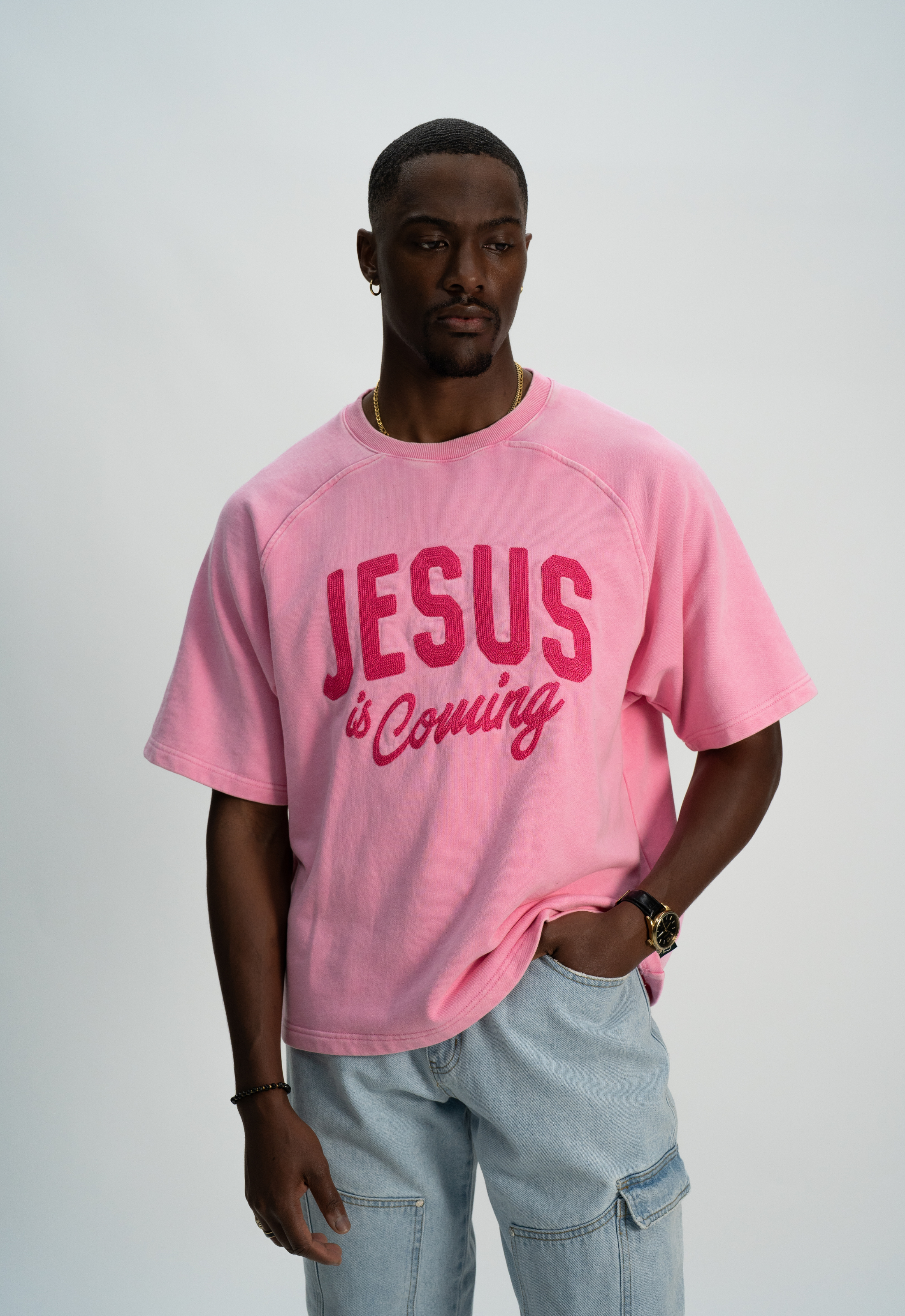 "JESUS IS COMING" TEE (PINK)