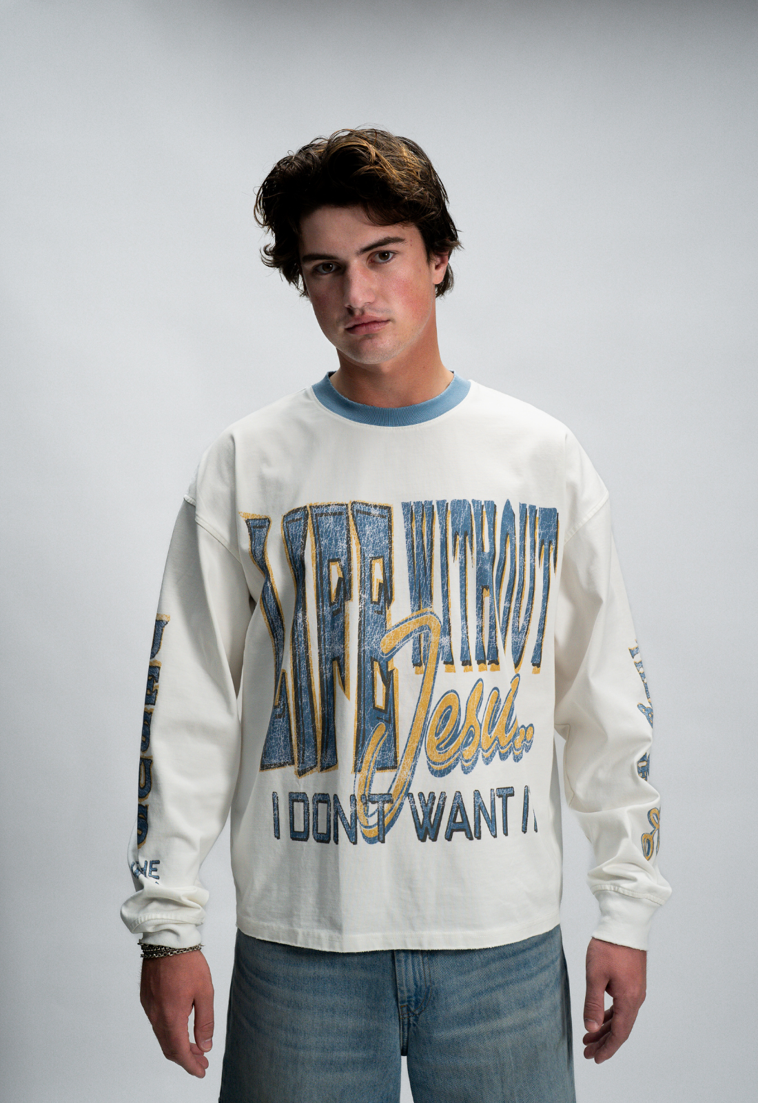 "LIFE WITH JESUS" L/S BOXY TEE