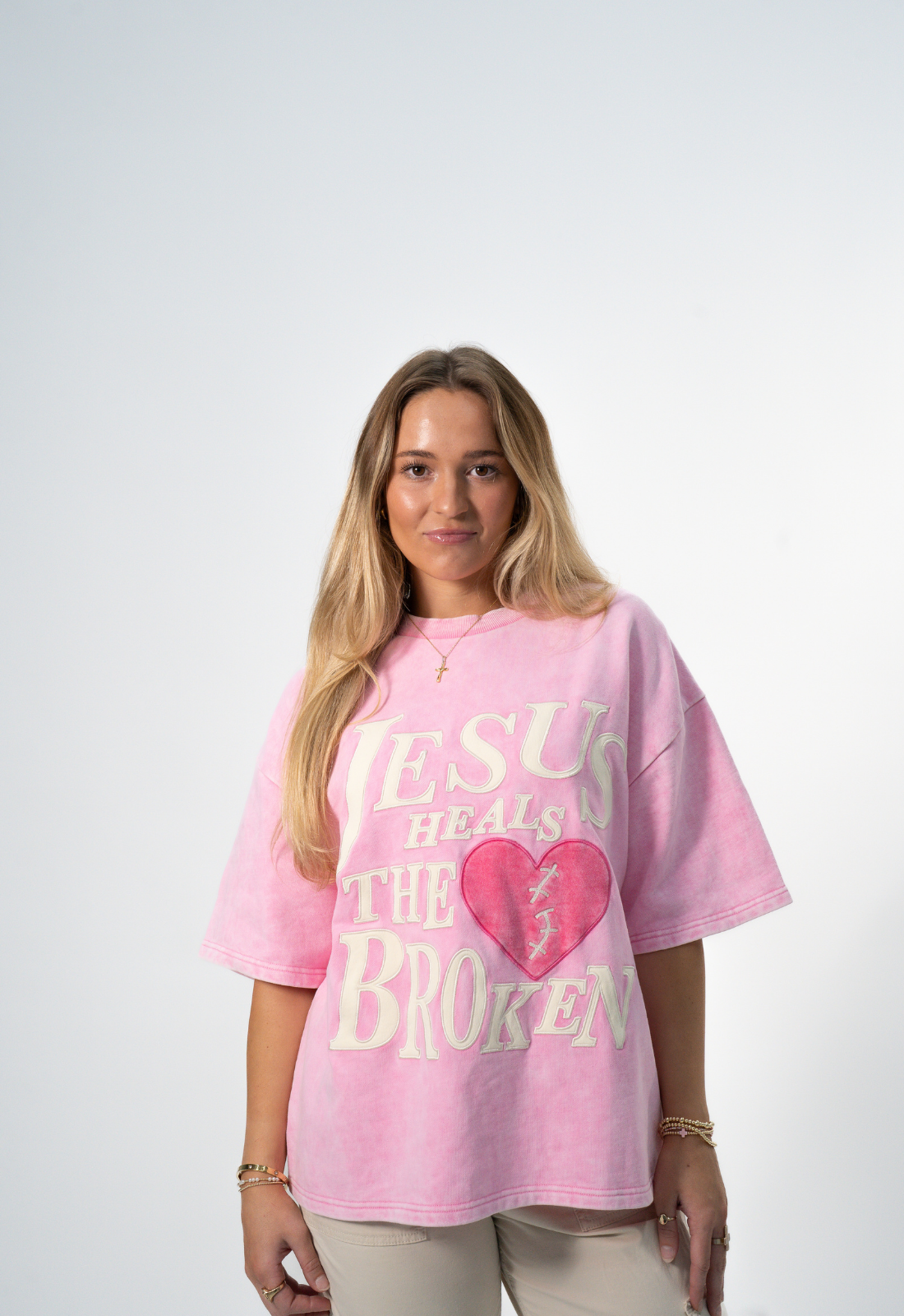 "MENDED" TEE (PINK)