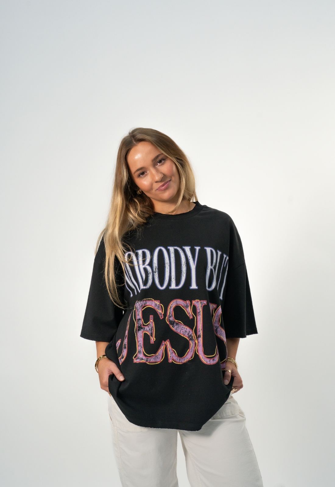 "NOBODY BUT JESUS" BOXY TEE