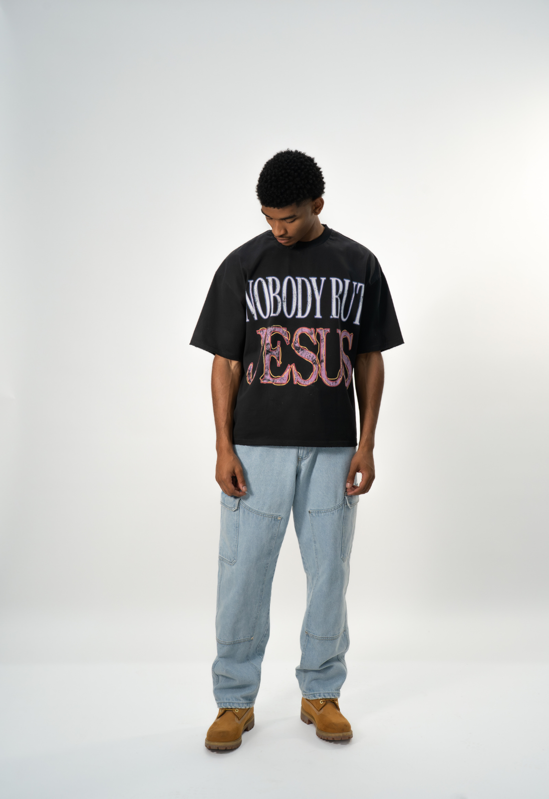 "NOBODY BUT JESUS" BOXY TEE