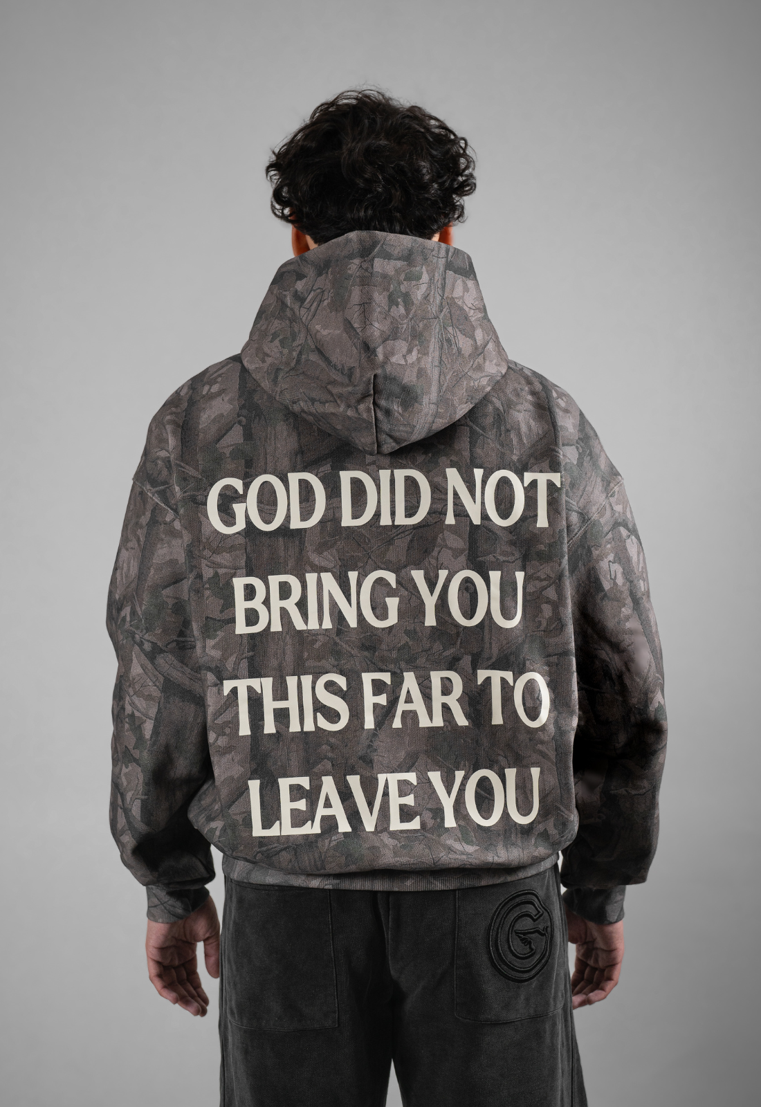 "NOT FORSAKEN" CAMO ZIP-UP HOODIE