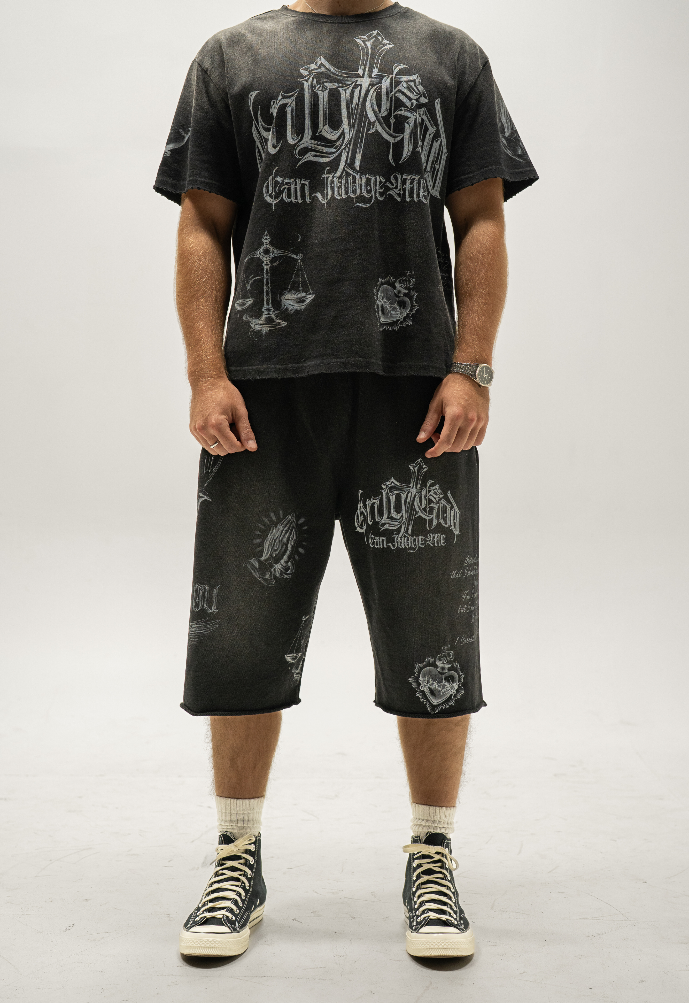 "ONLY GOD CAN JUDGE ME" SWEATSHORTS