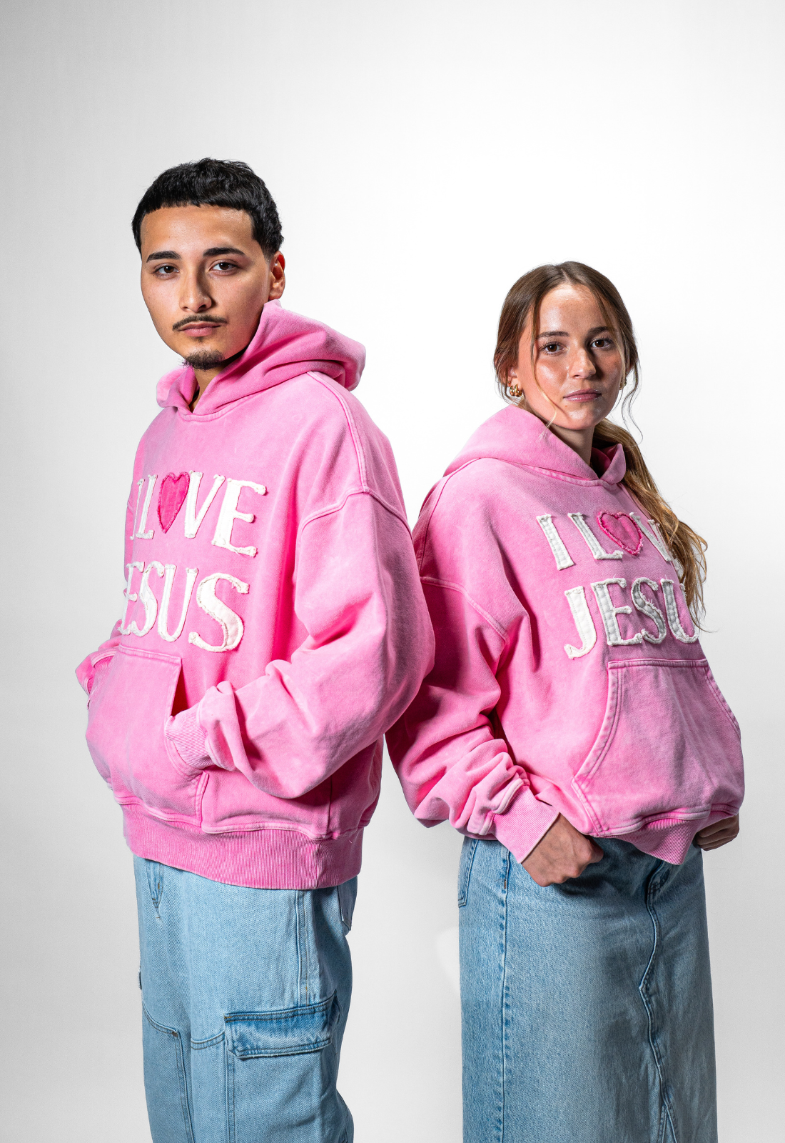 "I LOVE JESUS" HOODIE (PINK)
