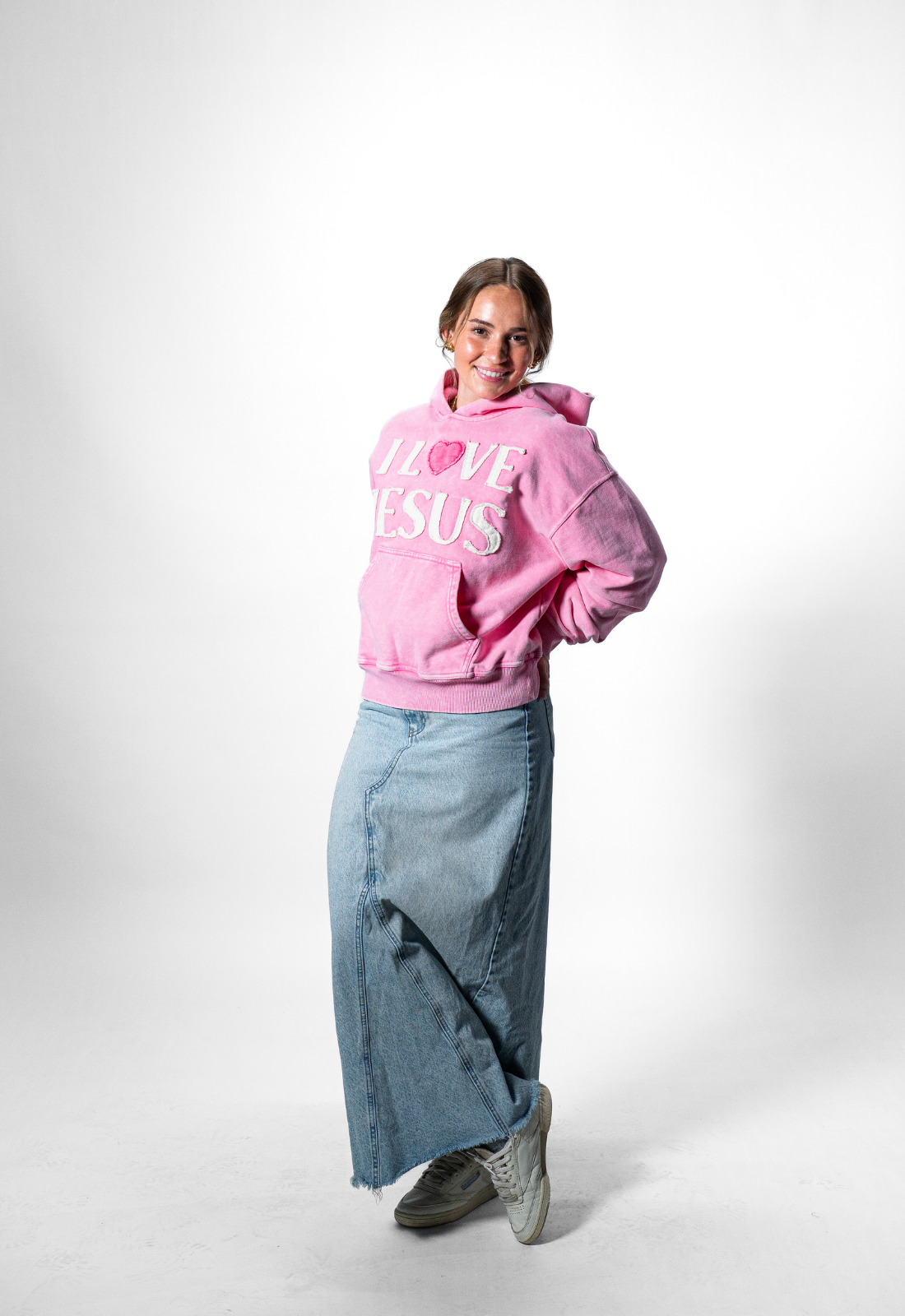 "I LOVE JESUS" HOODIE (PINK)