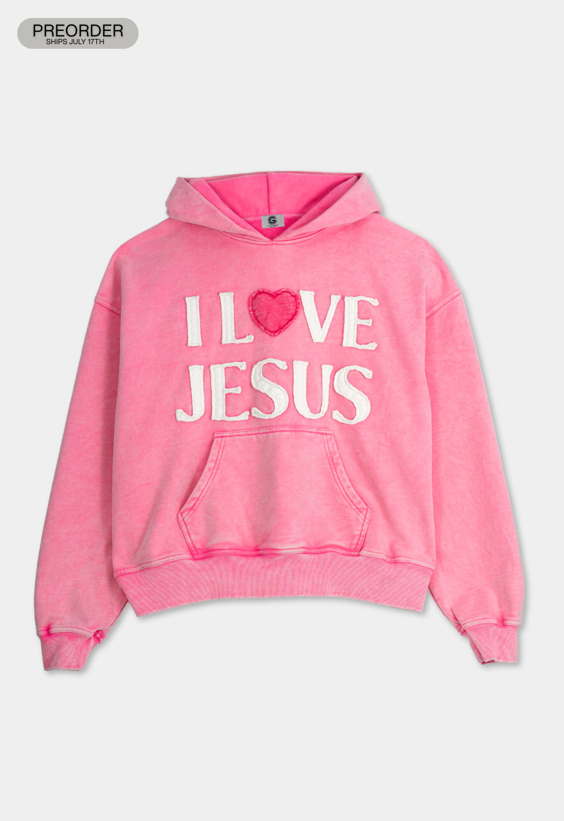 "I LOVE JESUS" HOODIE (PINK)