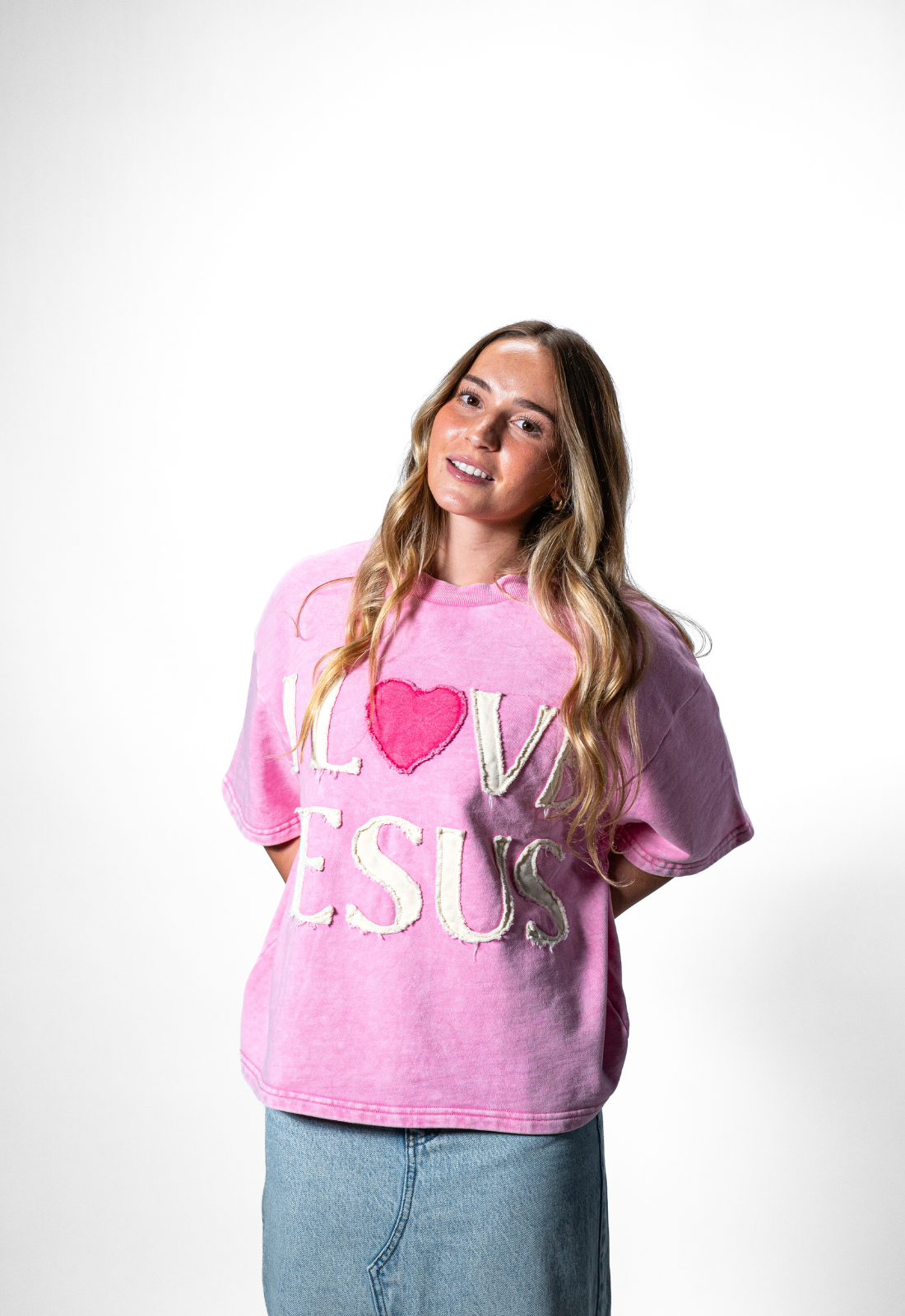 "I LOVE JESUS" TEE (PINK)