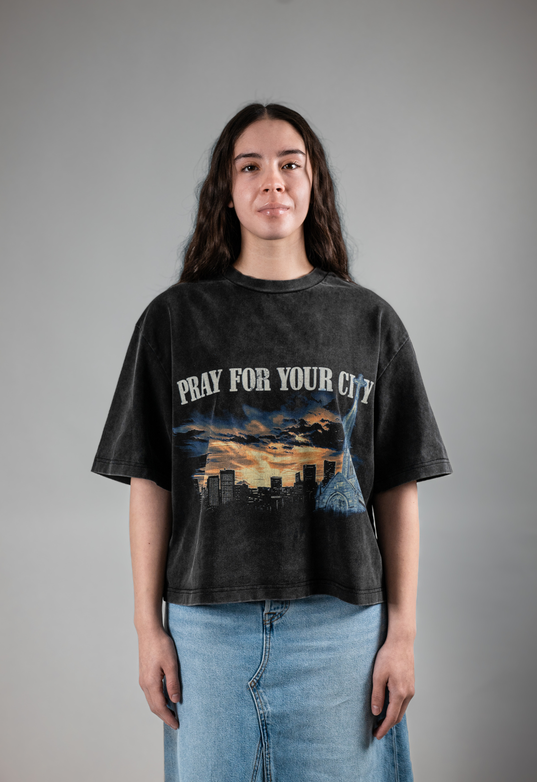 "PRAY FOR CITY" OVERFLOW TEE