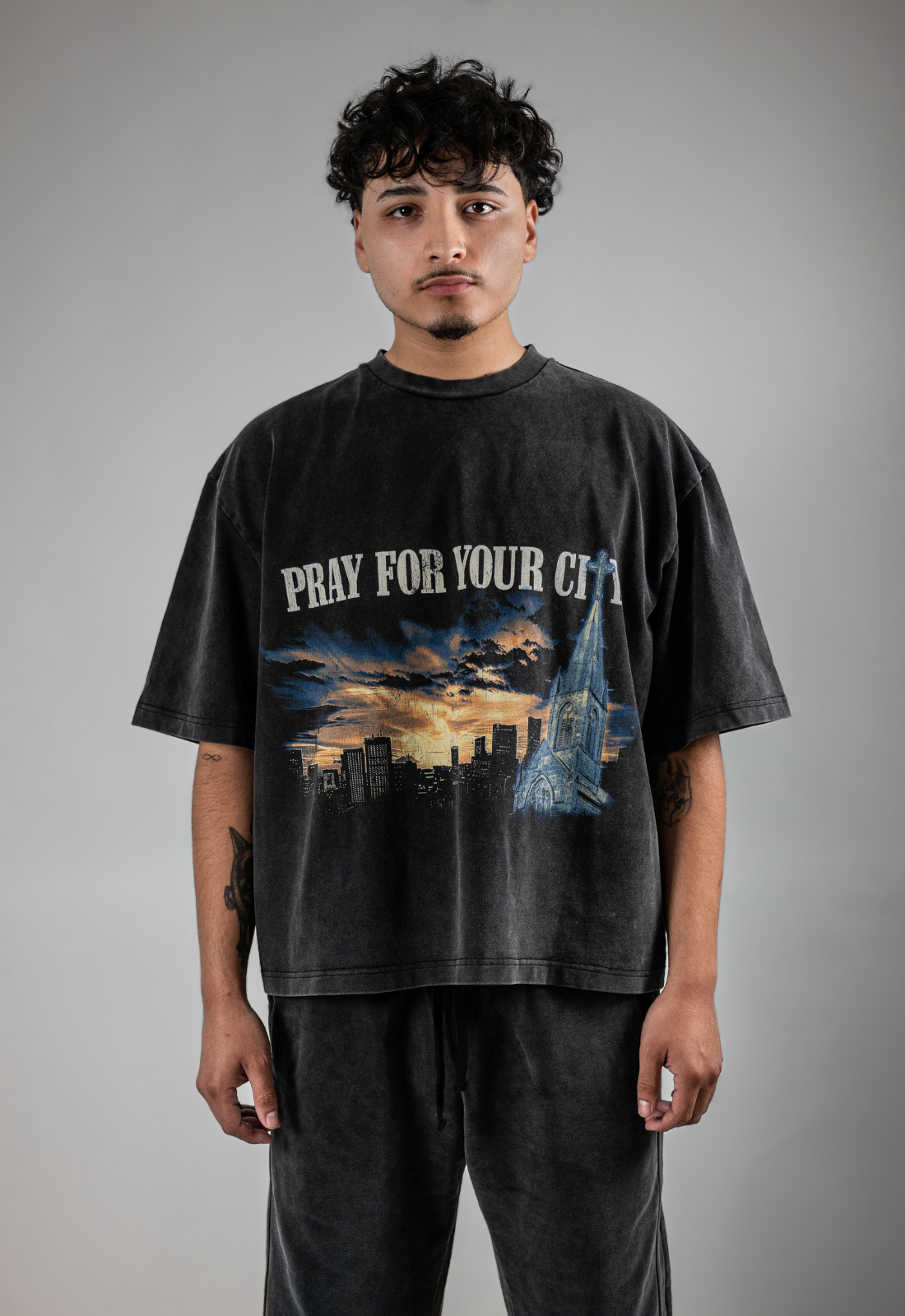 "PRAY FOR CITY" OVERFLOW TEE