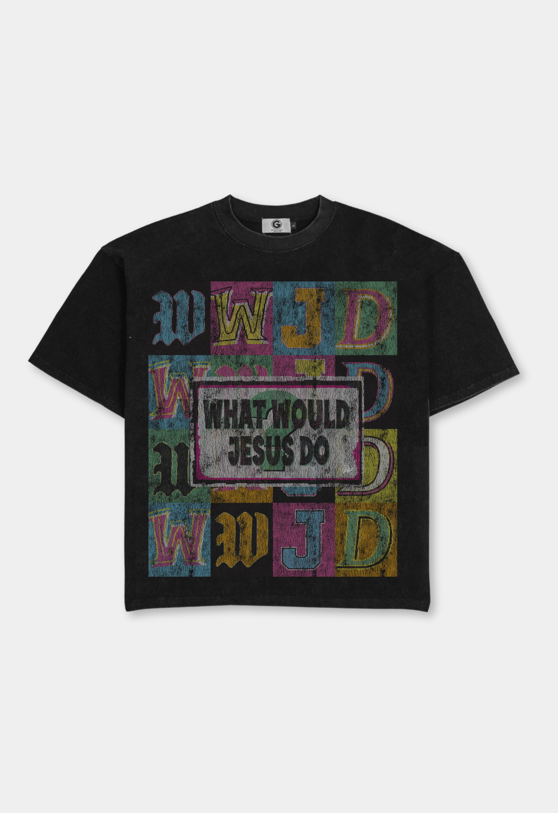 "WWJD" BOXY TEE (BLACK)